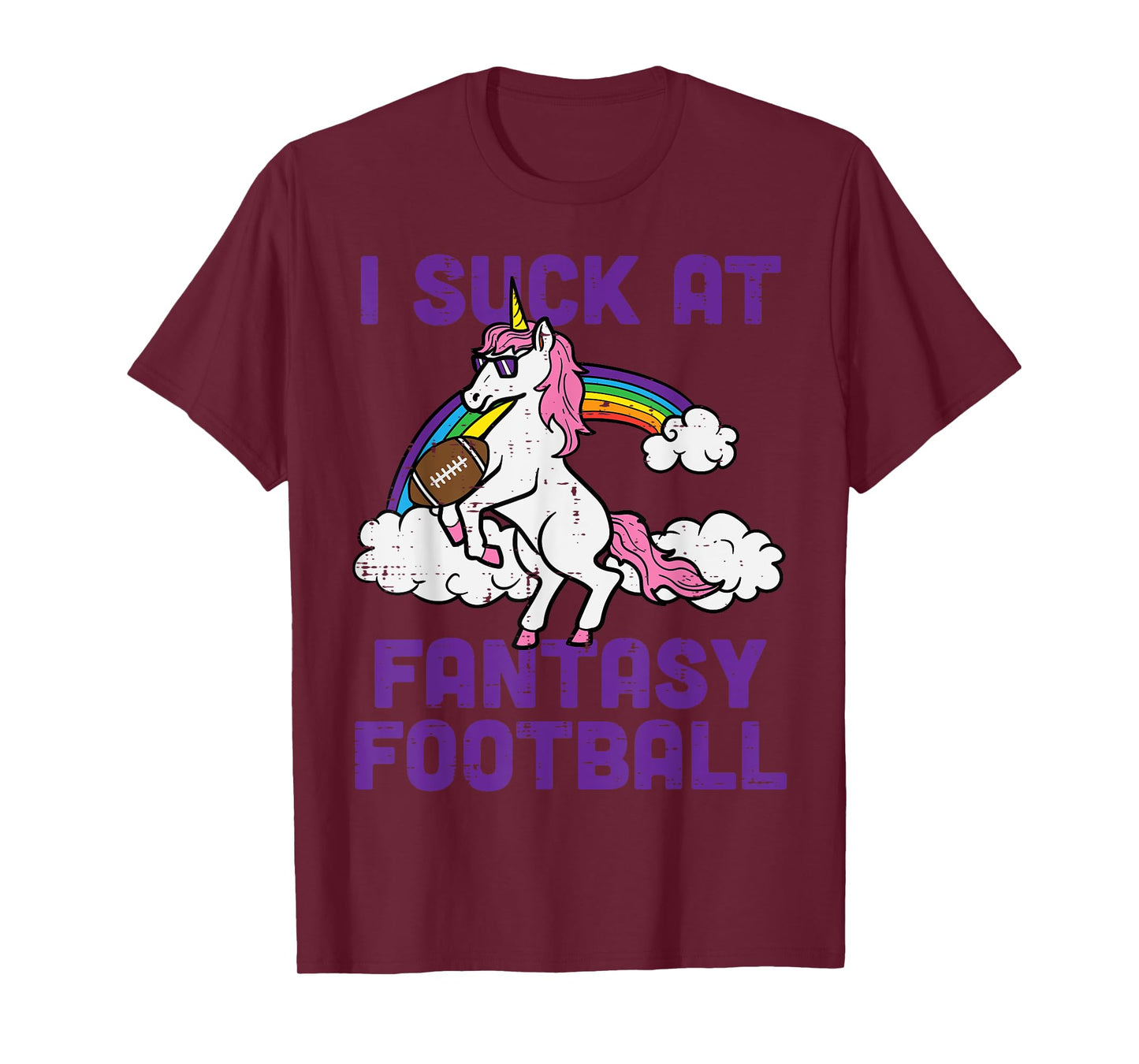 Unicorn I Suck At Fantasy Football Funny FFL Loser Women T-Shirt