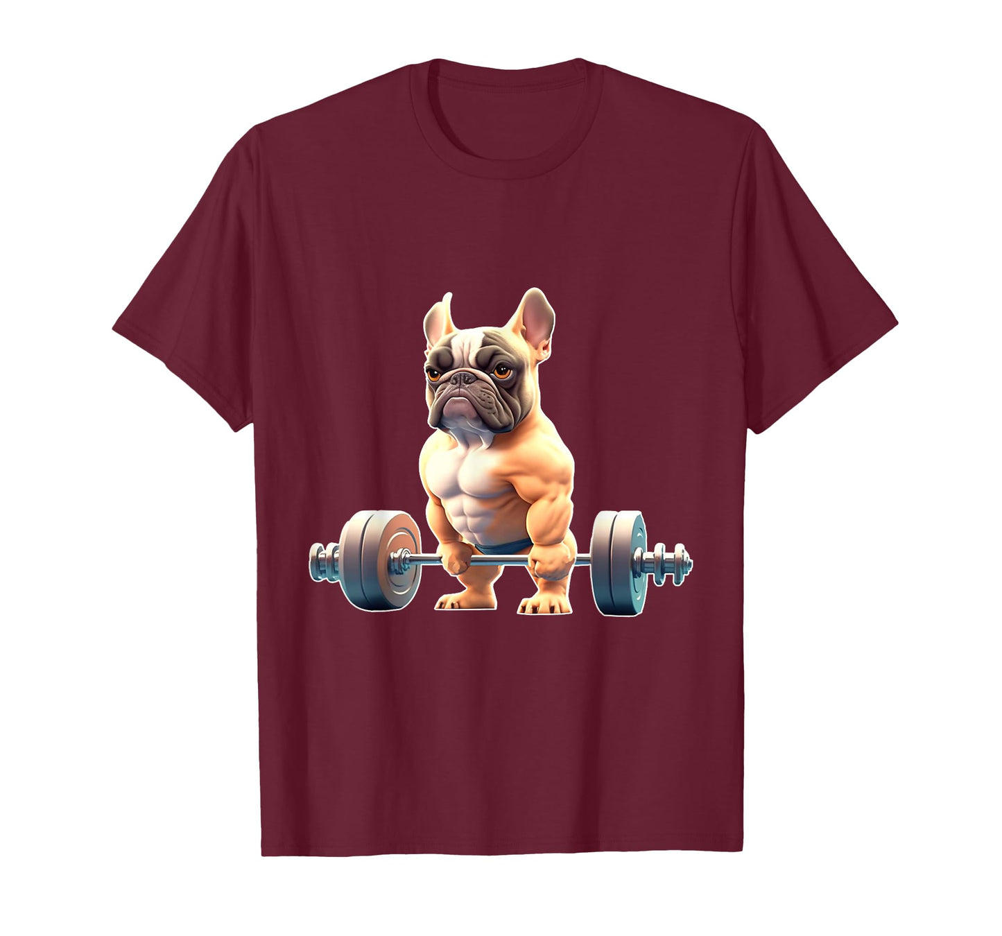 Funny French Bulldog Bodybuilding Gym Frenchie Weightlifter T-Shirt for Men Women Kids