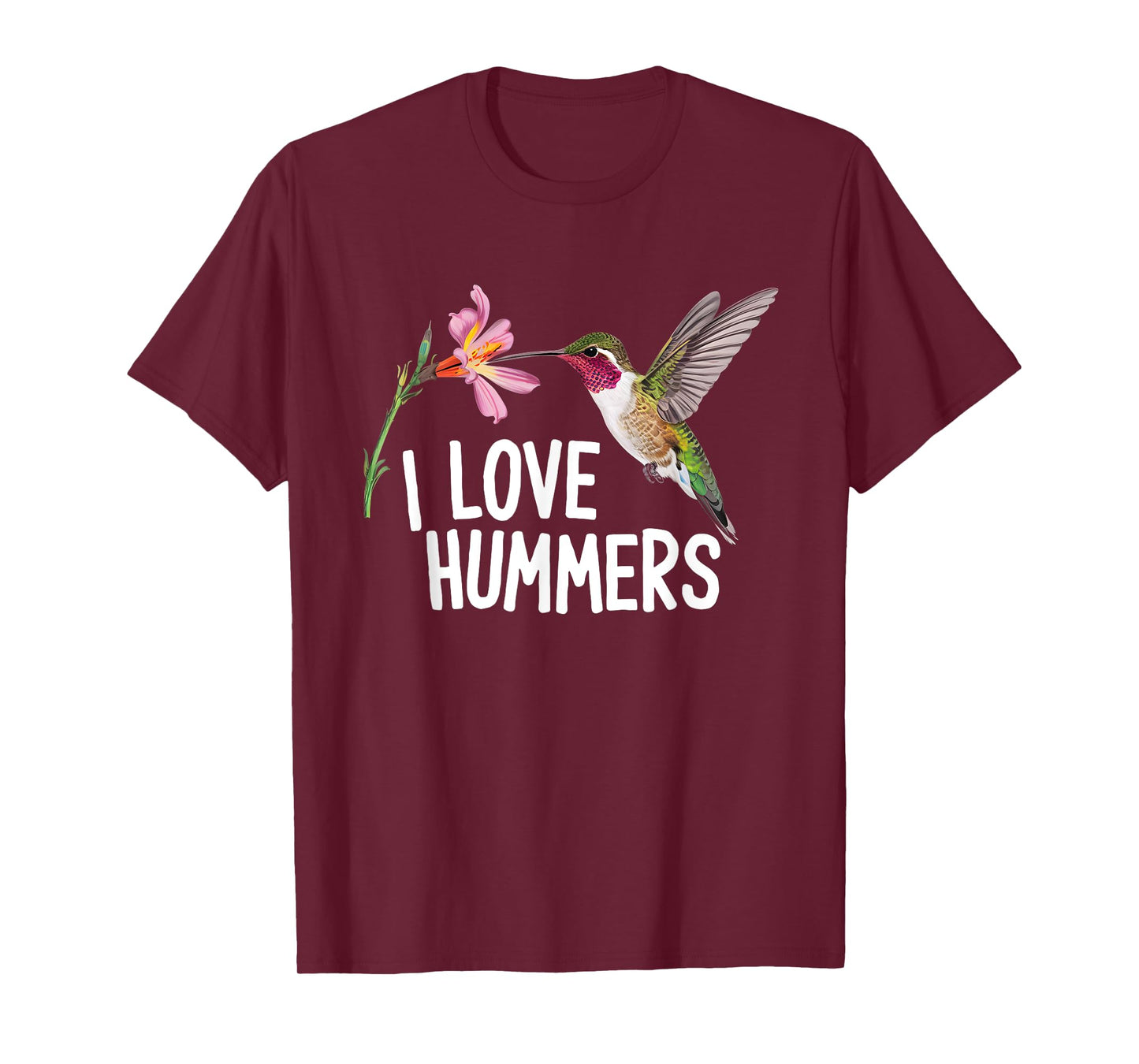 Cool I Love Hummers bird cute Colibri Flower Tropical Summer T-Shirt for Men Women Kids