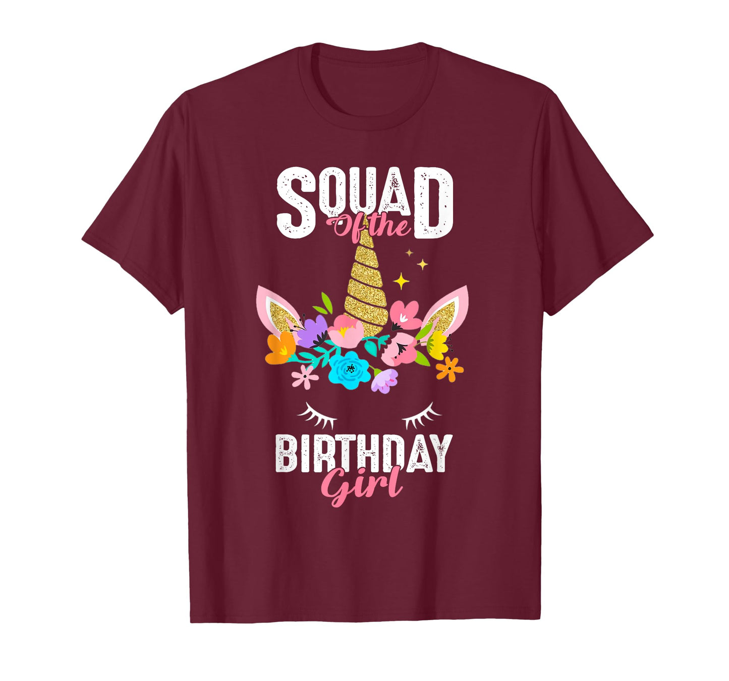 Squad of the Birthday Girl Cute Unicorn Birthday Matching T-Shirt