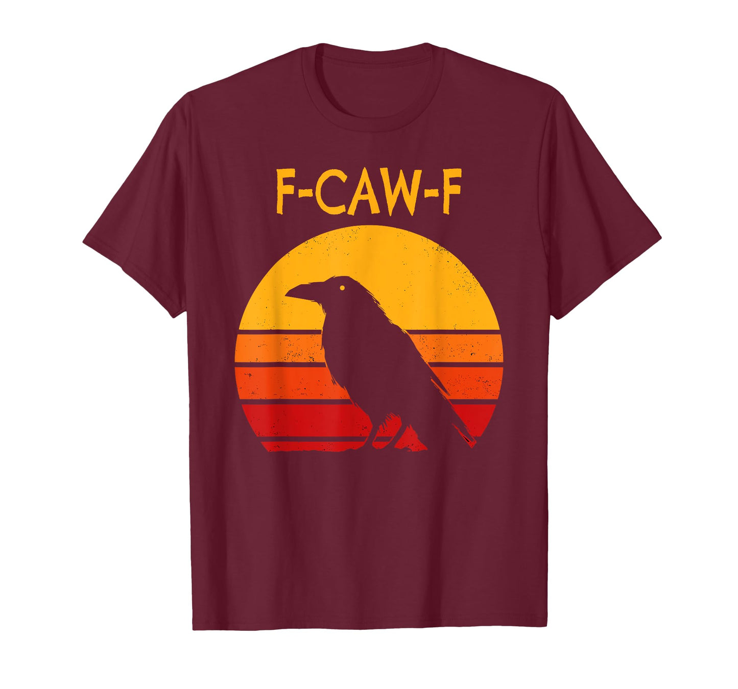 F-Caw-F Black Crow Black Bird Retro Sunset Vintage F-Caw-F T-Shirt