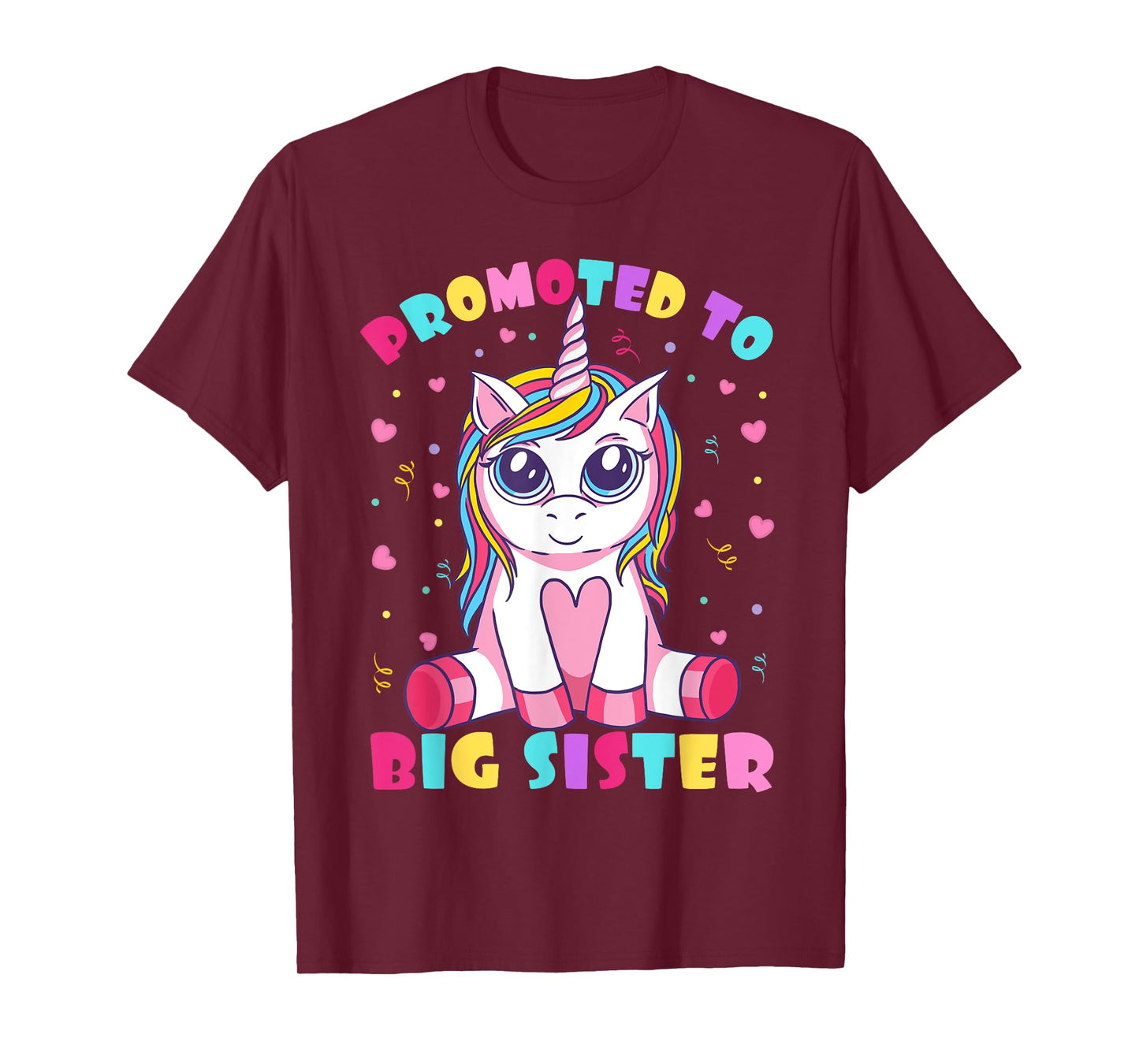 Promoted To Big Sister Cute Unicorn Lover Kids Girls T-Shirt