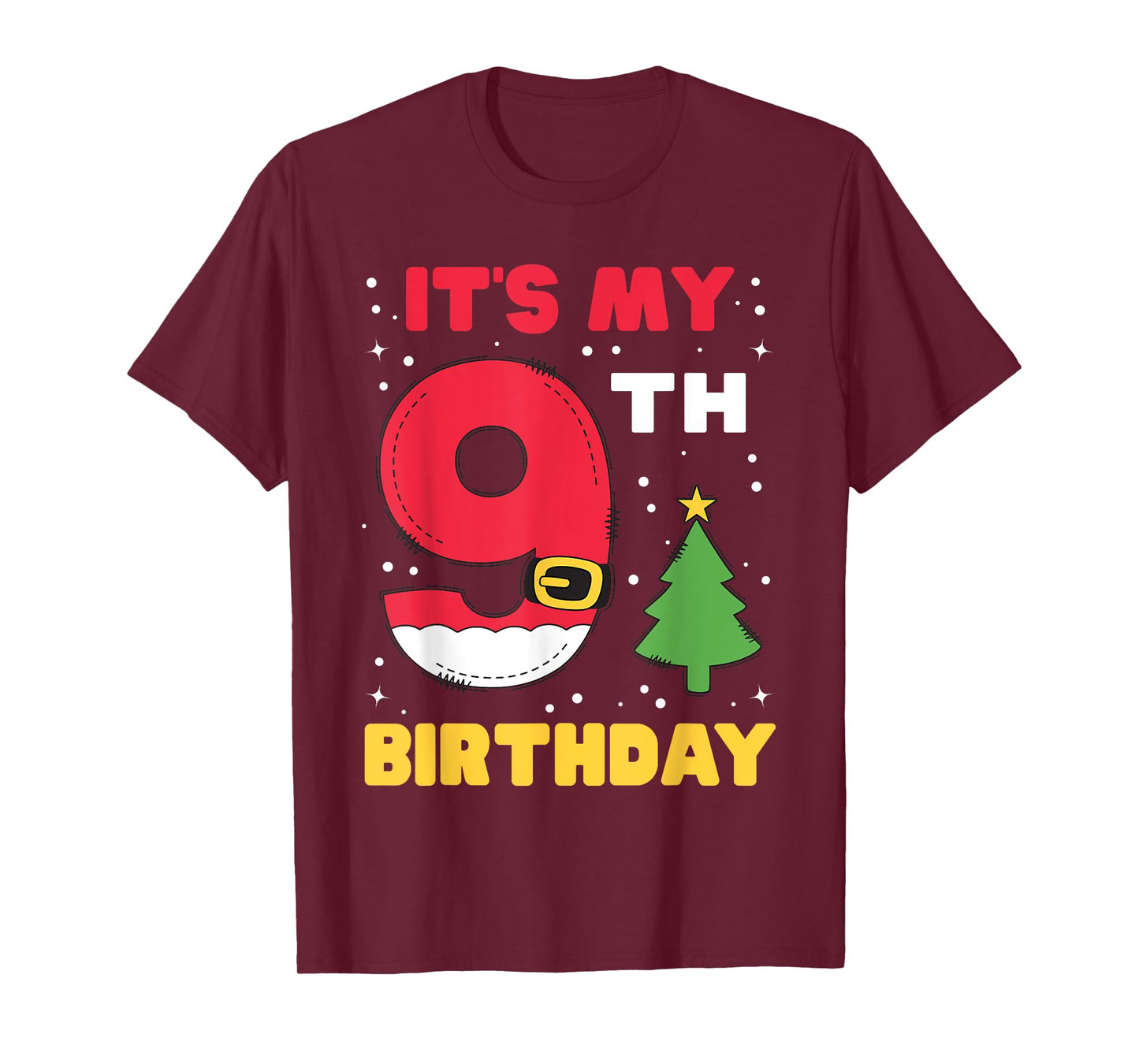 It's My 9th Birthday Christmas 9 Years Old Santa Boys Girls T-Shirt