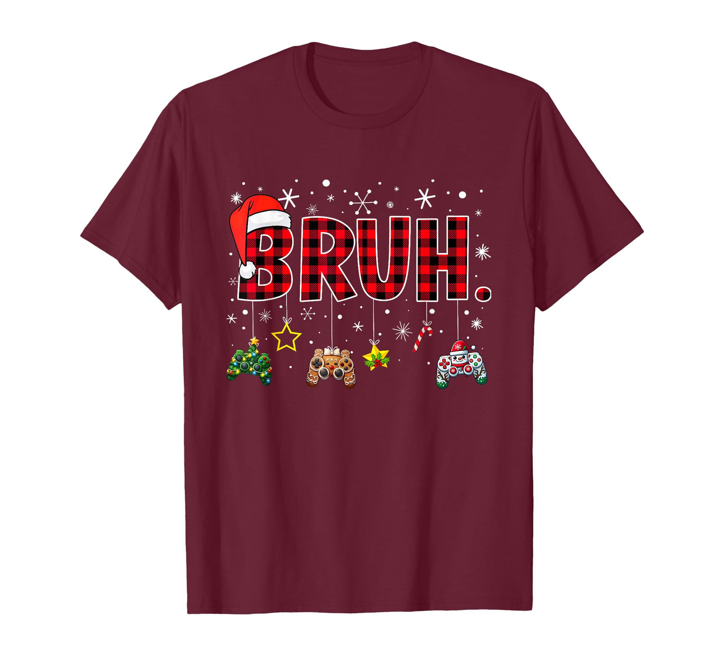 Christmas Bruh Gamer Controller Xmas Gaming Boys Kids Youth T-Shirt