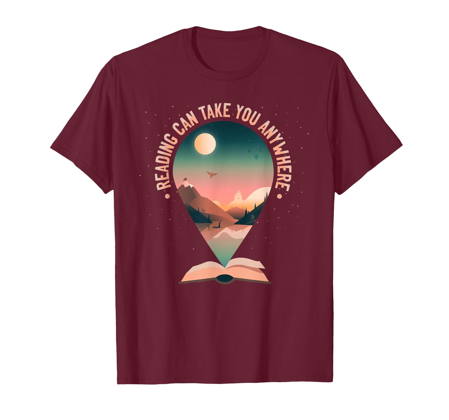 Reading can take you anywhere book reading lover bibliophile T-Shirt