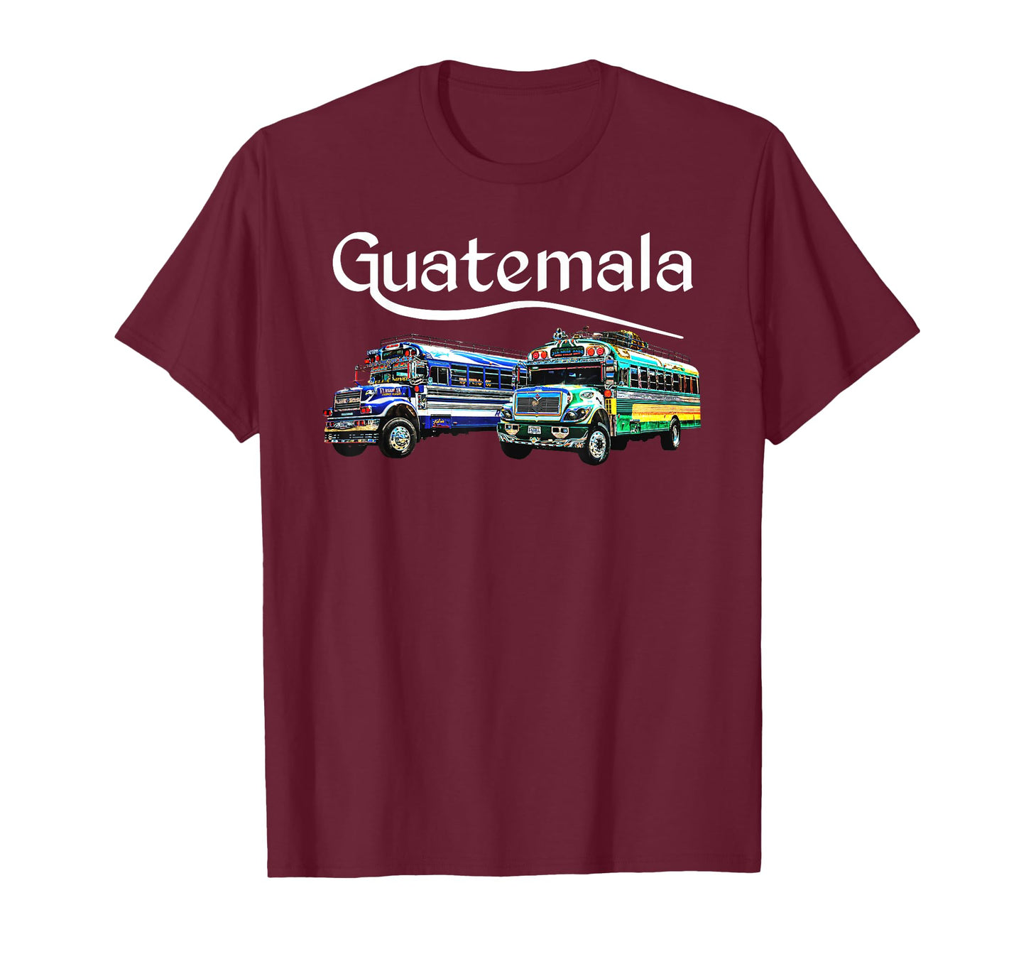 Chicken Bus Guatemala Chapin Quetzal Antigua Tikal Maya 502 T-Shirt
