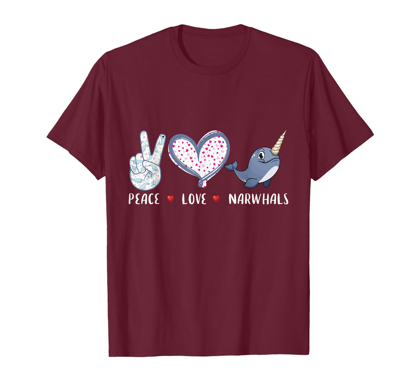 Peace love Narwhals gifts for girls boys kids women men T-Shirt
