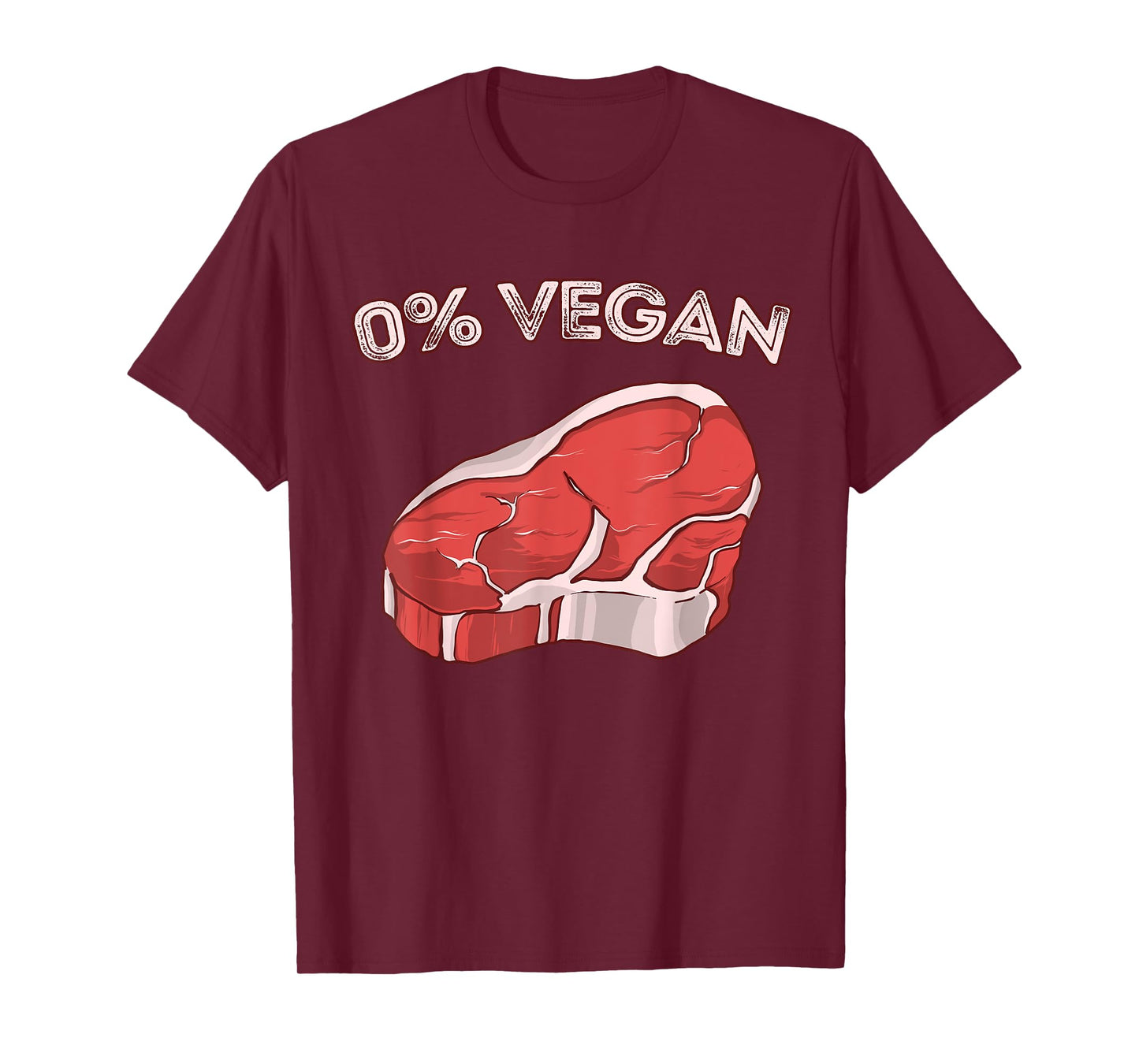 Zero Percent Vegan BBQ Meat Steak Graphic Meat Eater T-Shirt