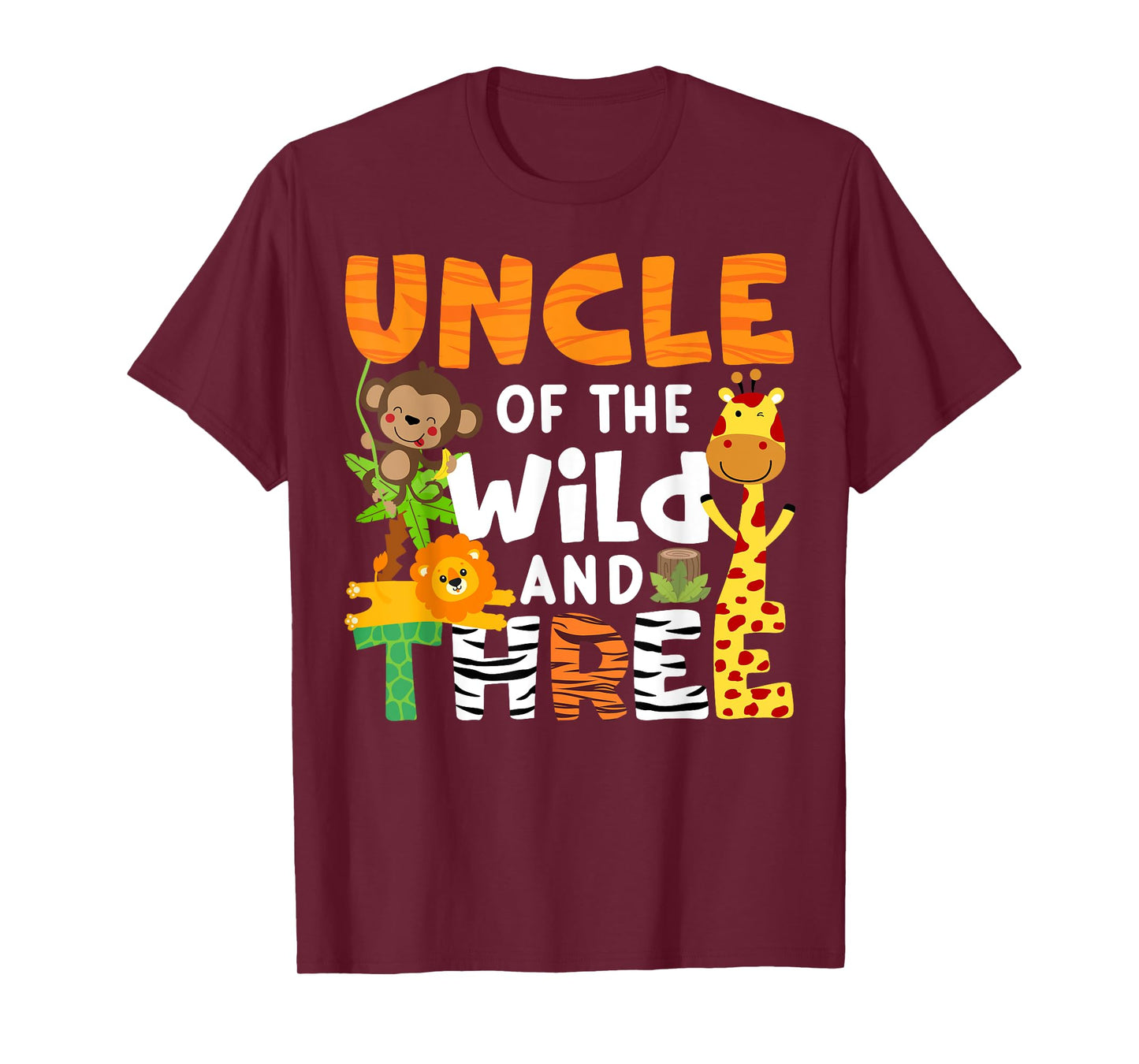 Uncle Of The Wild and Three 3 Zoo Theme Party Safari Jungle T-Shirt
