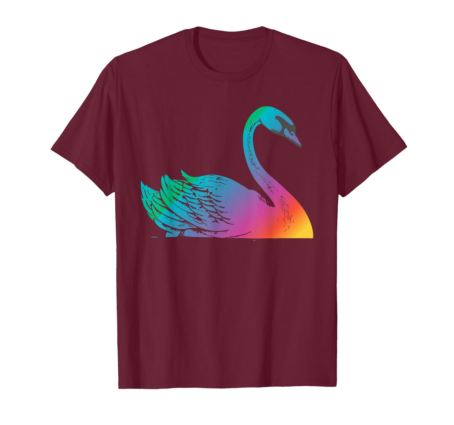 Swan Art Cute Artistic Colorful Swans Animal Bird Lake T-Shirt