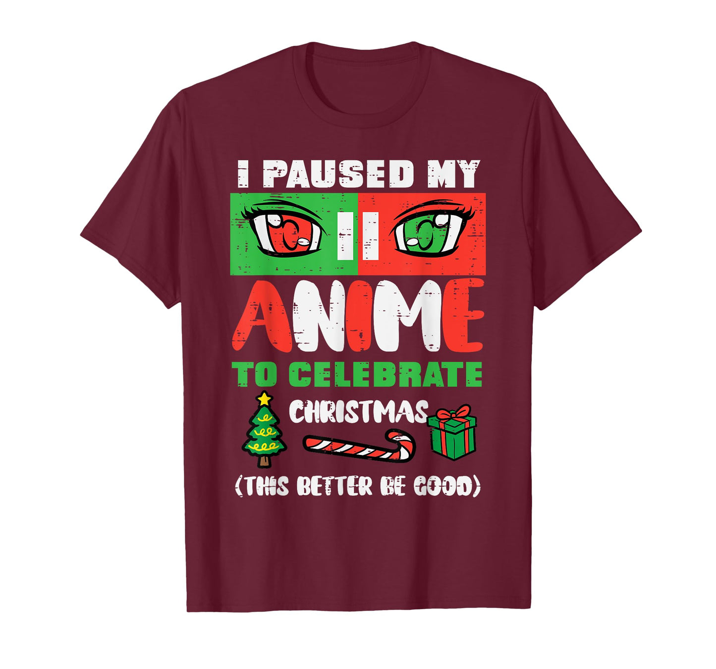 Paused Anime Celebrate Christmas Xmas Men Boys Kids Women T-Shirt