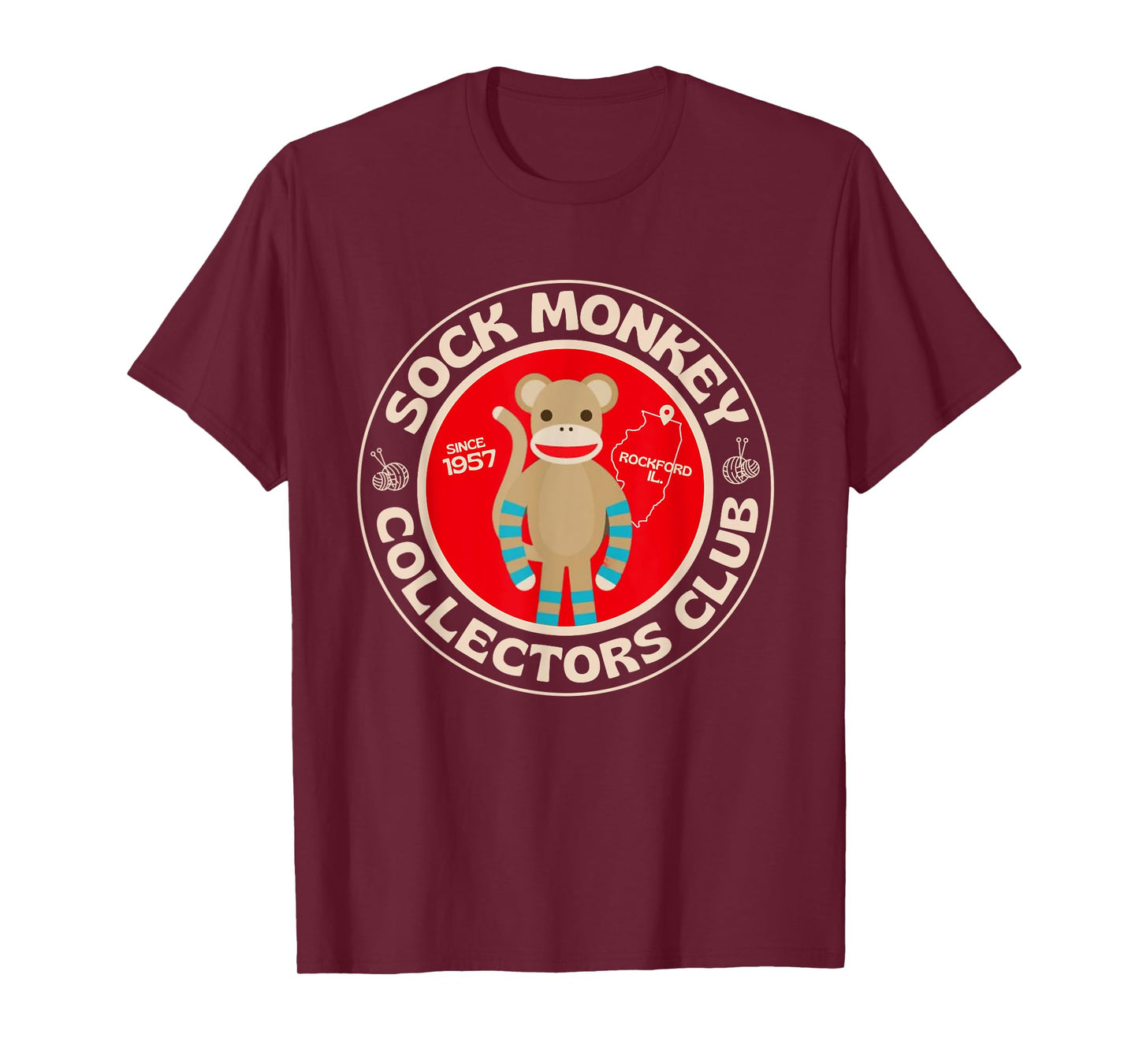 Sock Monkey Collectors Club Est 1957 Rockford Nostalgic T-Shirt