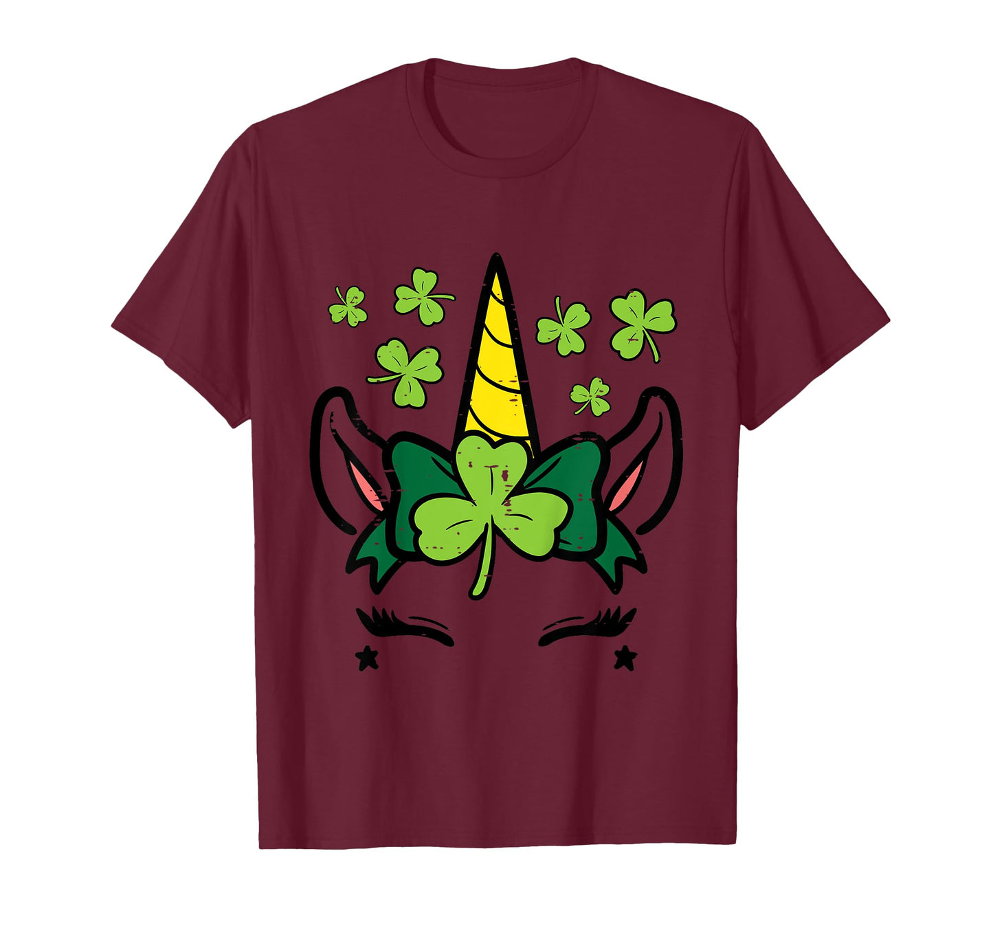 Kids St Patricks Day Unicorn Face Saint Pattys Girls Kids Toddler T-Shirt