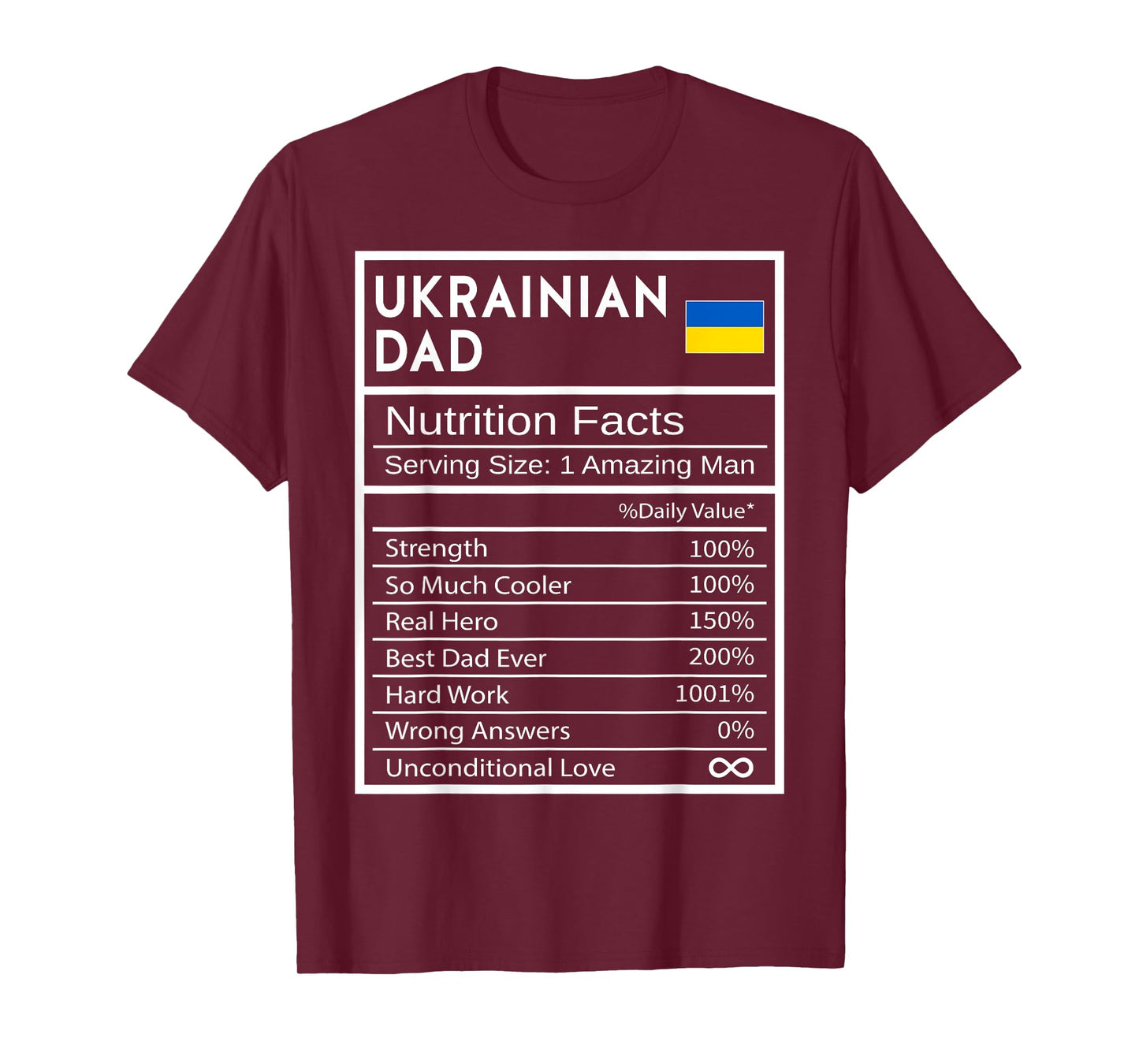 Ukrainian Dad Nutrition Facts National Pride Gift For Dad T-Shirt