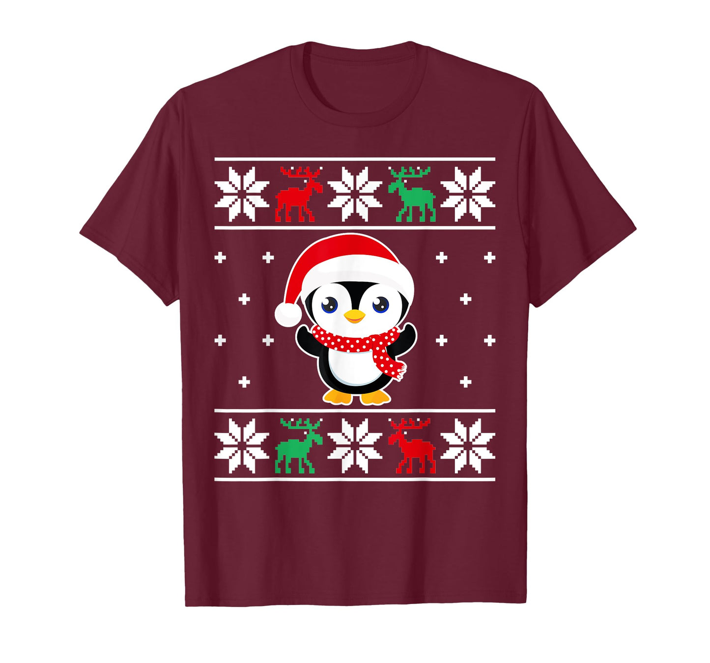 Christmas Penguin Funny Classic Ugly Sweater Girl Boy Kids T-Shirt