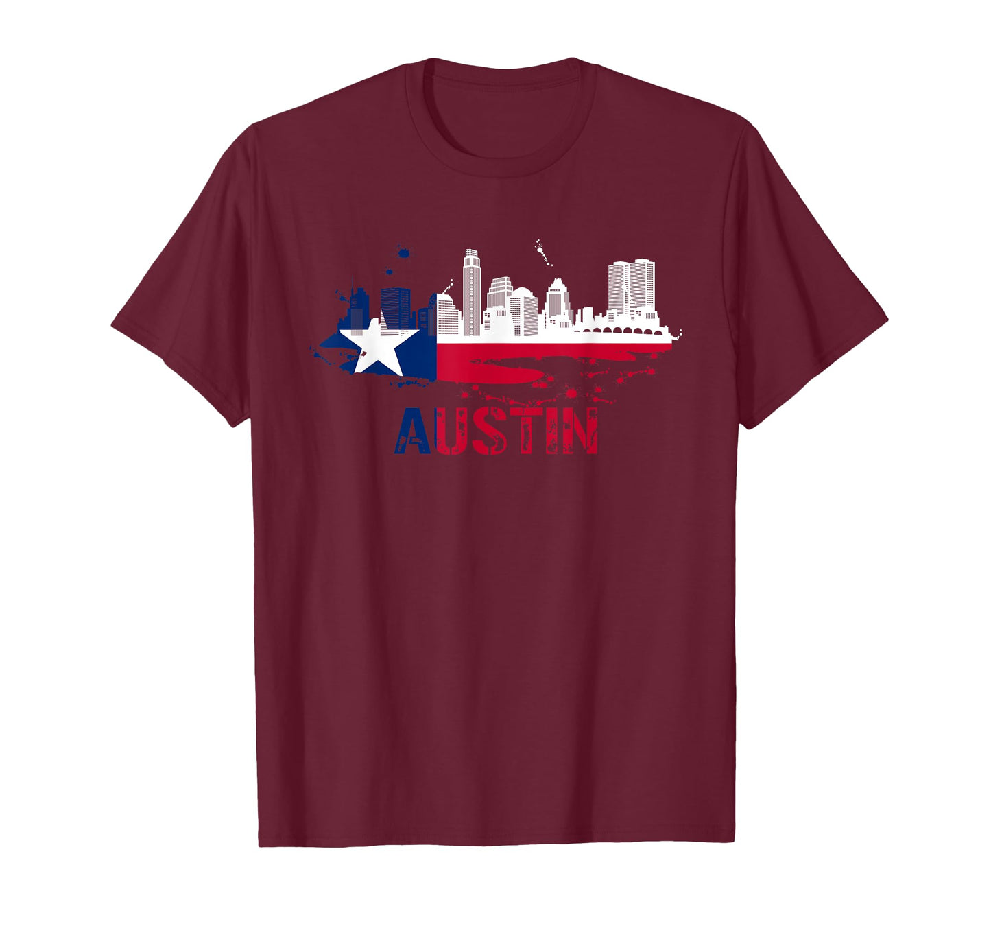 Texas State Flag - Austin Skyline - Austin Texas Skyline T-Shirt