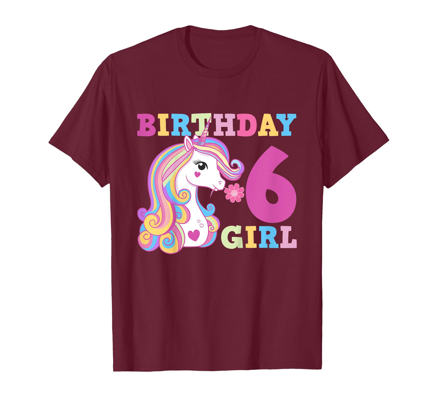 Unicorn Birthday Girl 6 T-Shirt