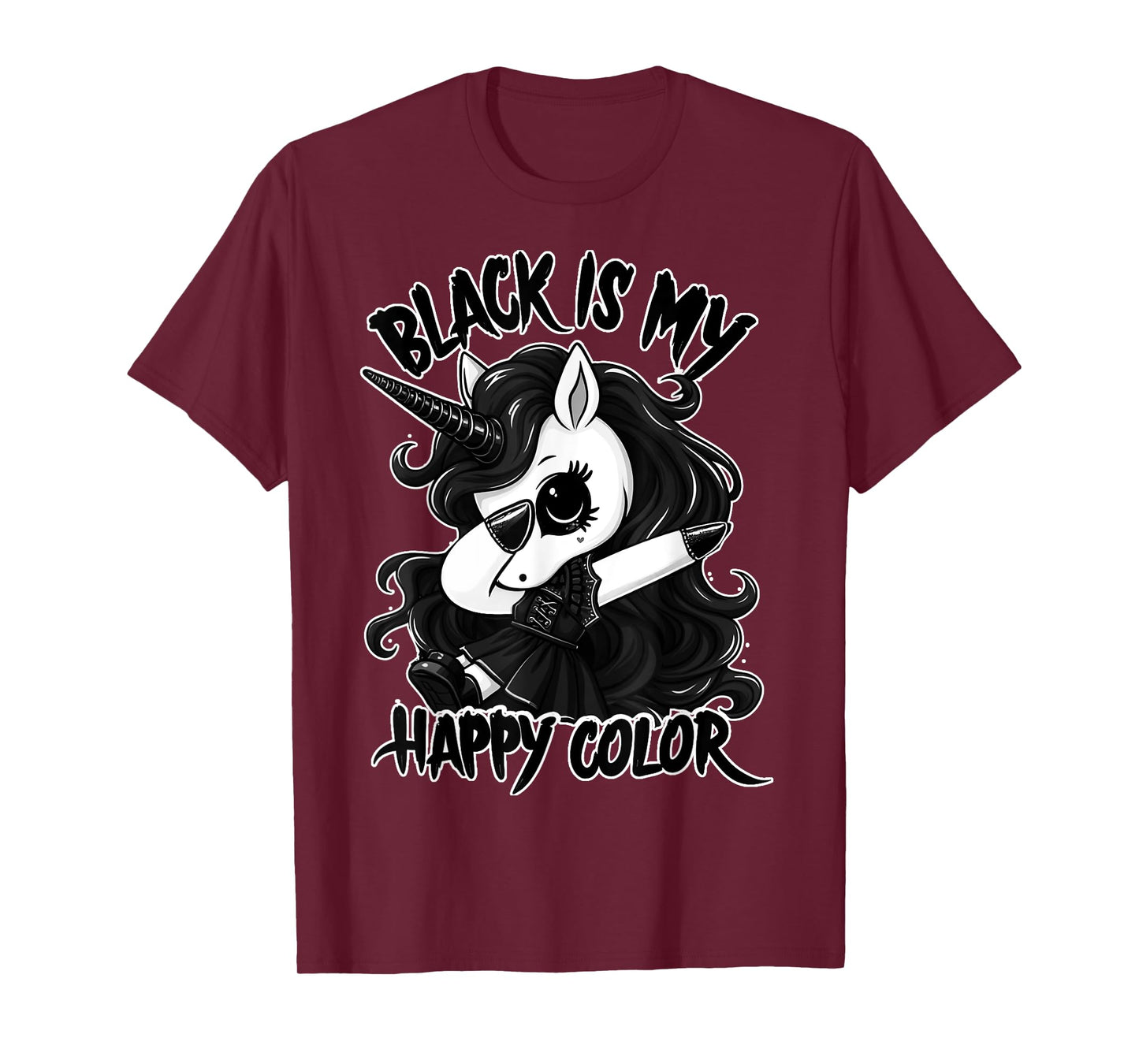 Gothic Unicorn Dabbing - Black is my lucky colour T-Shirt