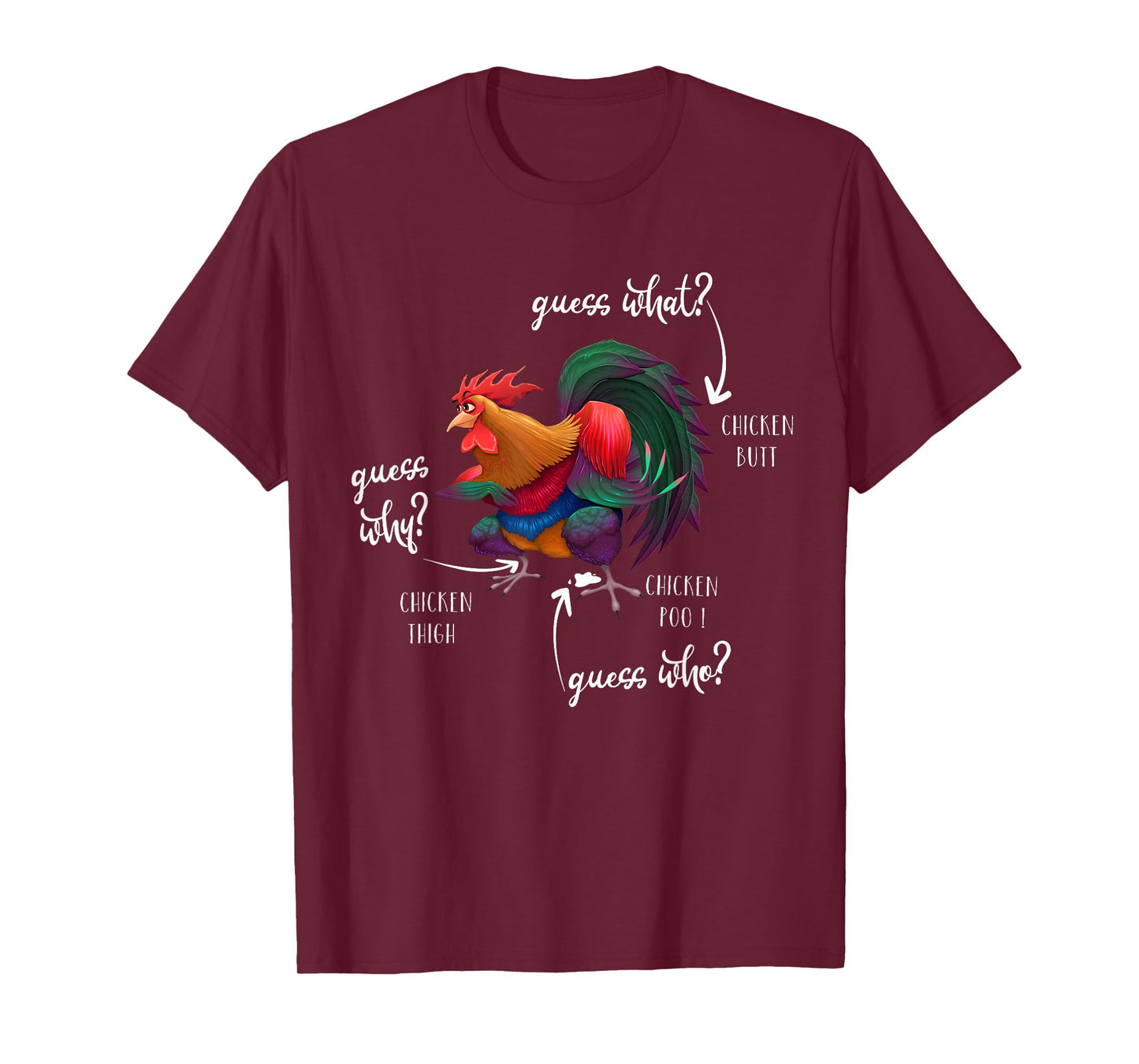 Guess What Chicken Butt Guess Why Chicke Thigh Guess Who Poo T-Shirt