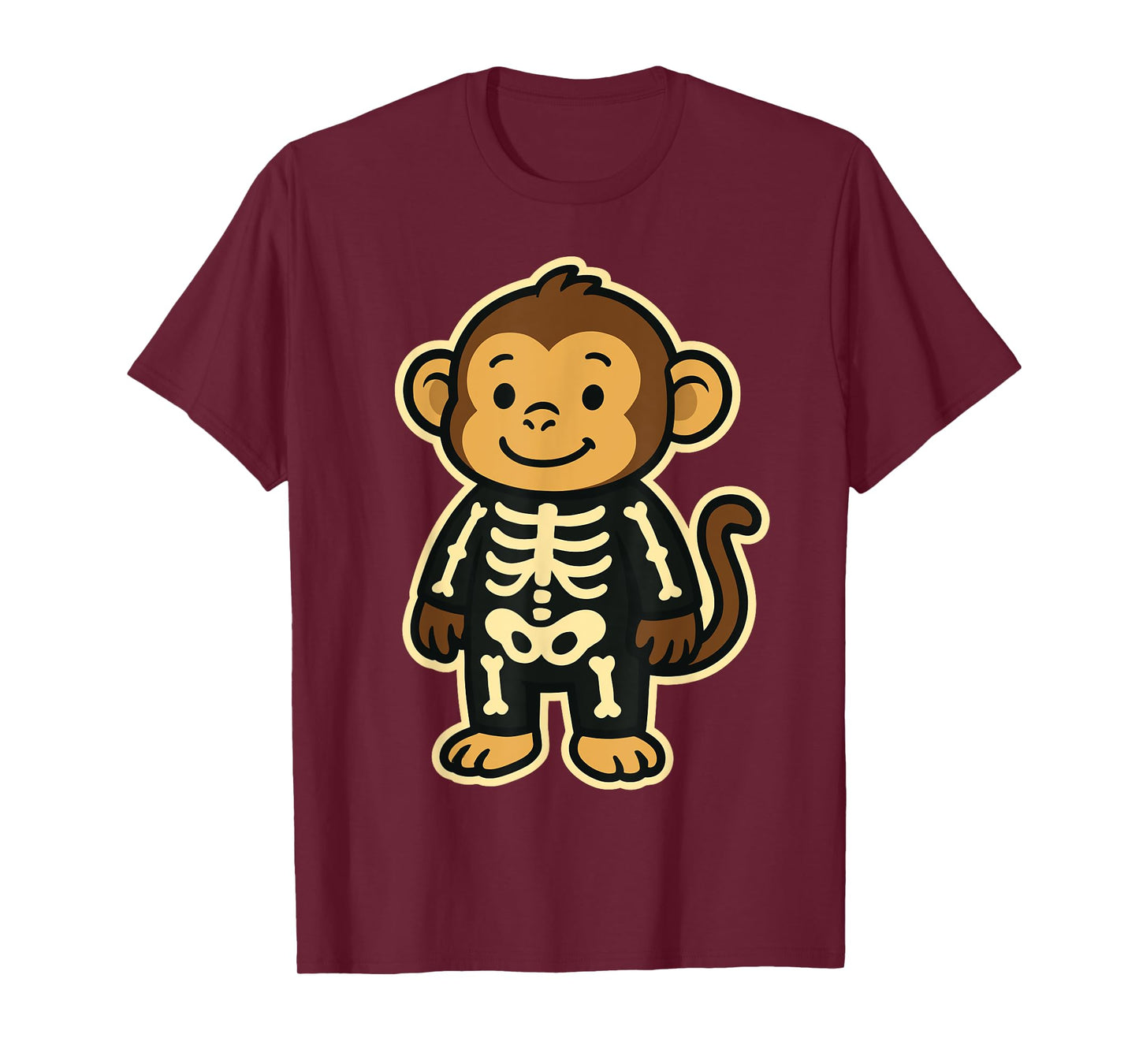 Funny Monkey Skeleton Costume for Kids Boys Girls Halloween T-Shirt