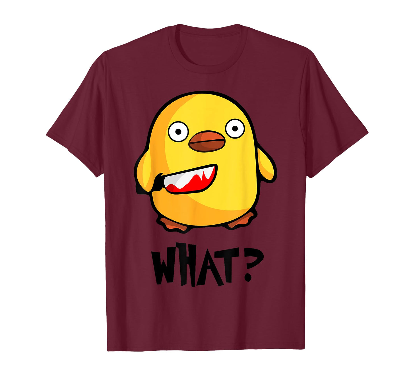 Chicken What? Funny Cute baby chick with knife T-Shirt