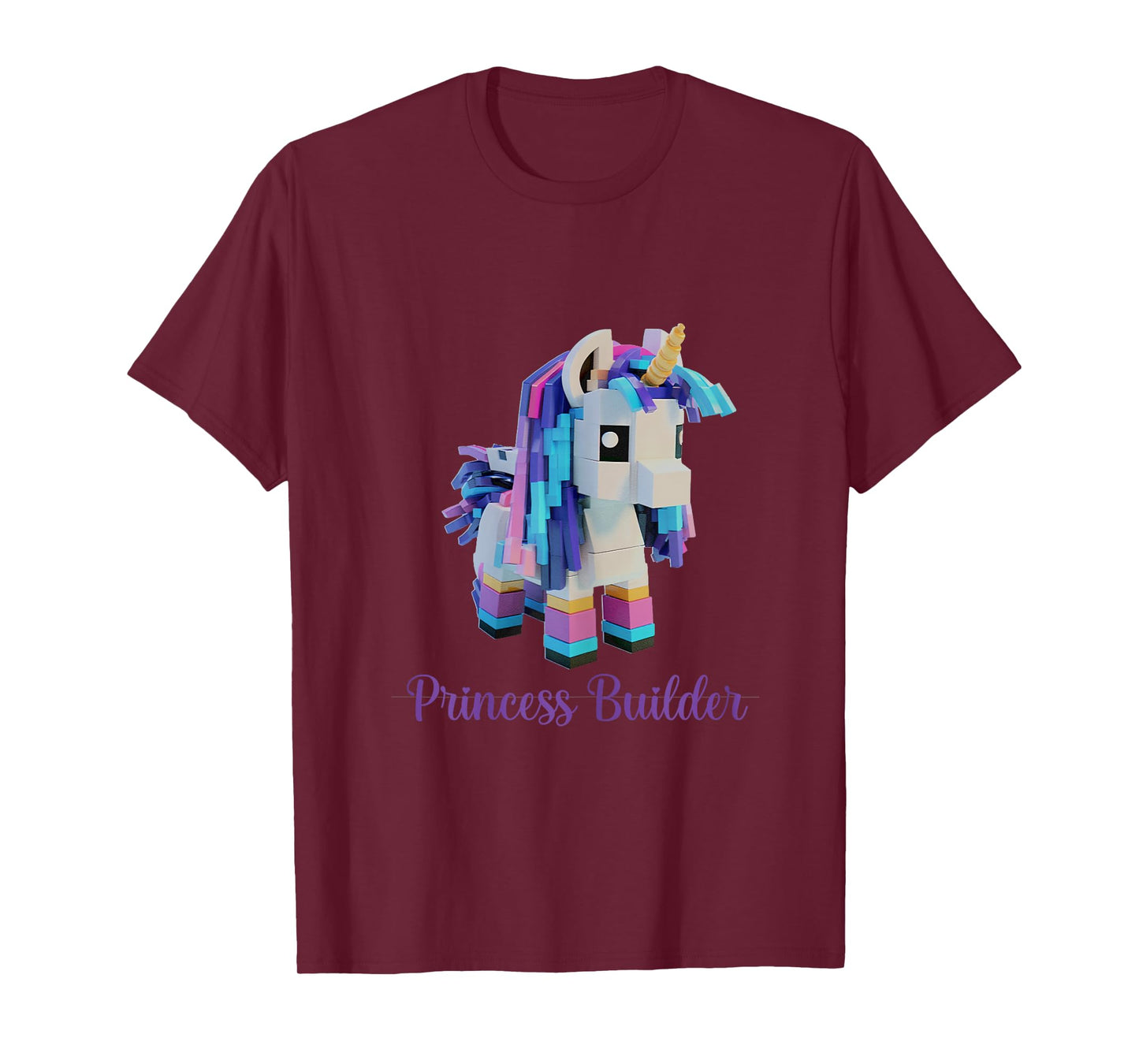 Unicorn Building Blocks Bricks Girl Birthday Gift T-Shirt