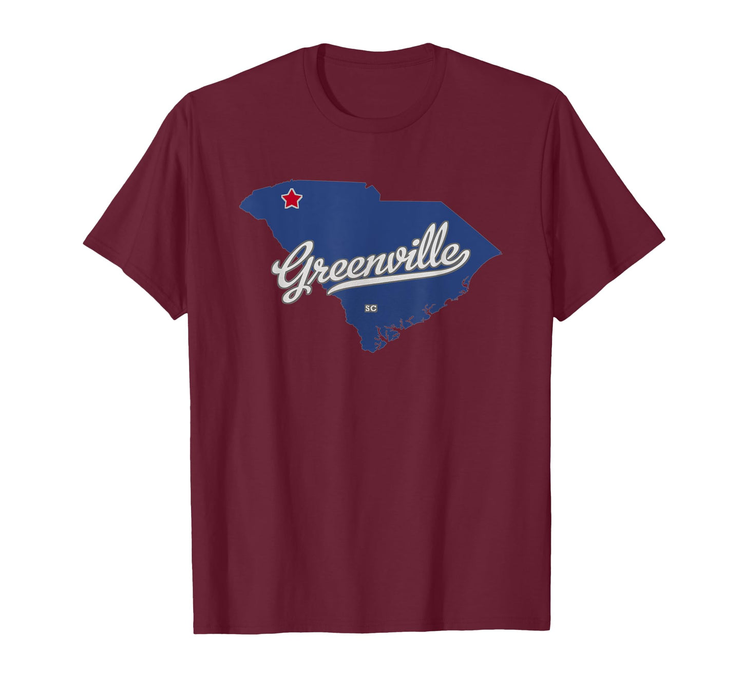 Greenville South Carolina SC Map T-Shirt