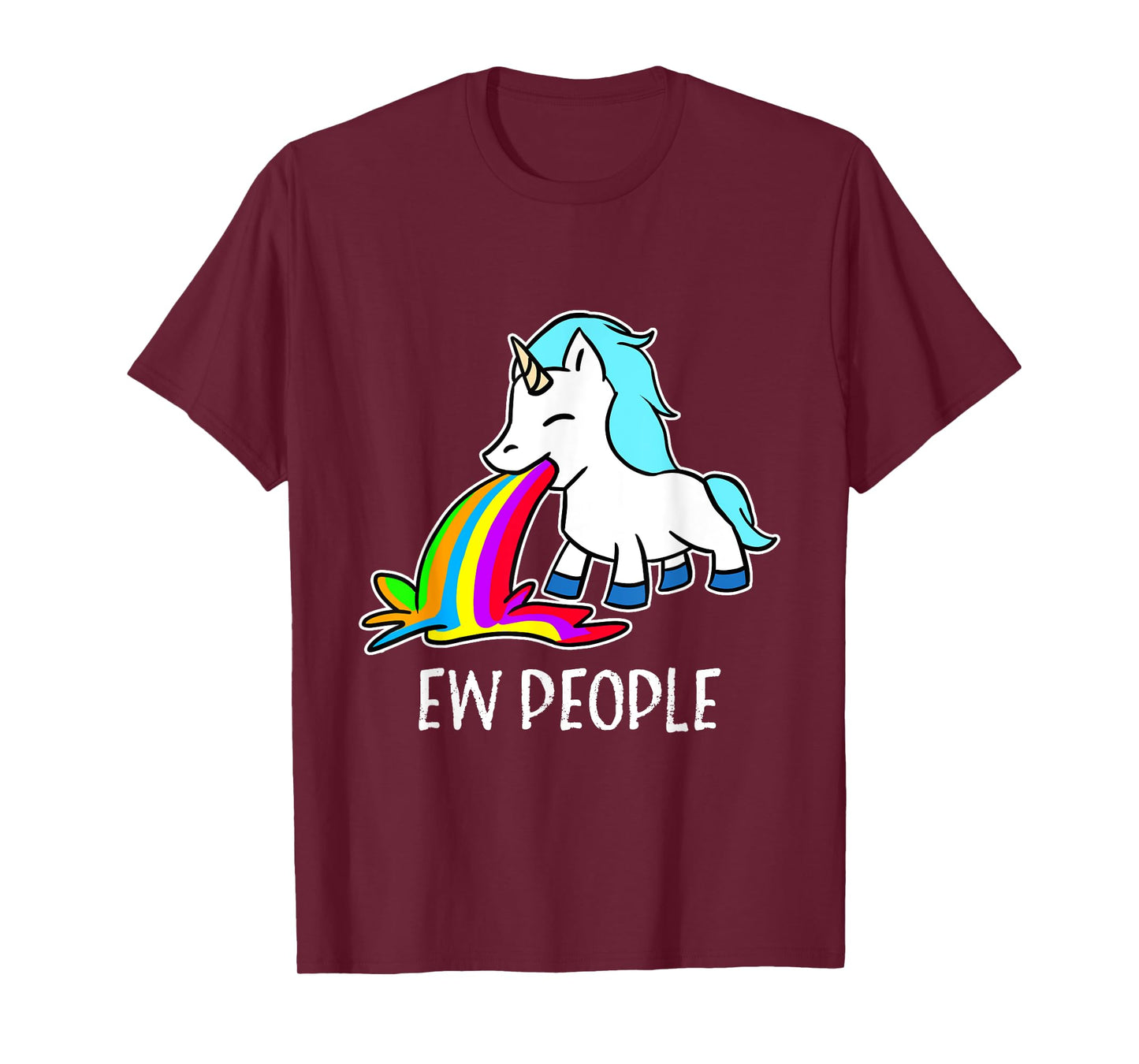 Ew, People Unicorn Vomiting Rainbow Funny Introvert T-Shirt T-Shirt