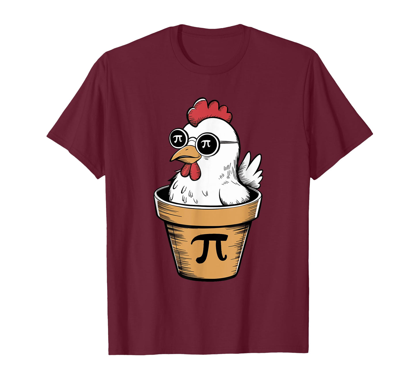 Funny Chicken Pot Pi 3.14 Math Science Pi Symbol Teacher Kid T-Shirt