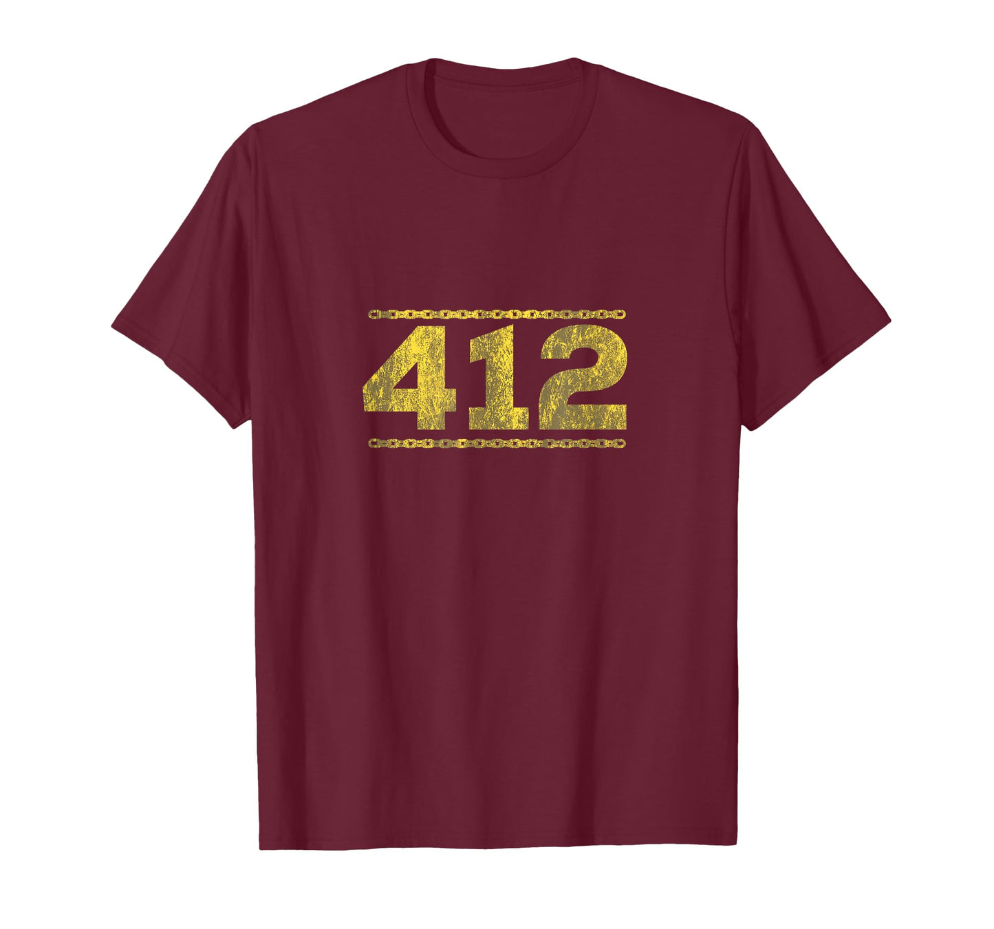 412 Pittsburgh Distressed Chain Yinzer City Retro Gift T-Shirt