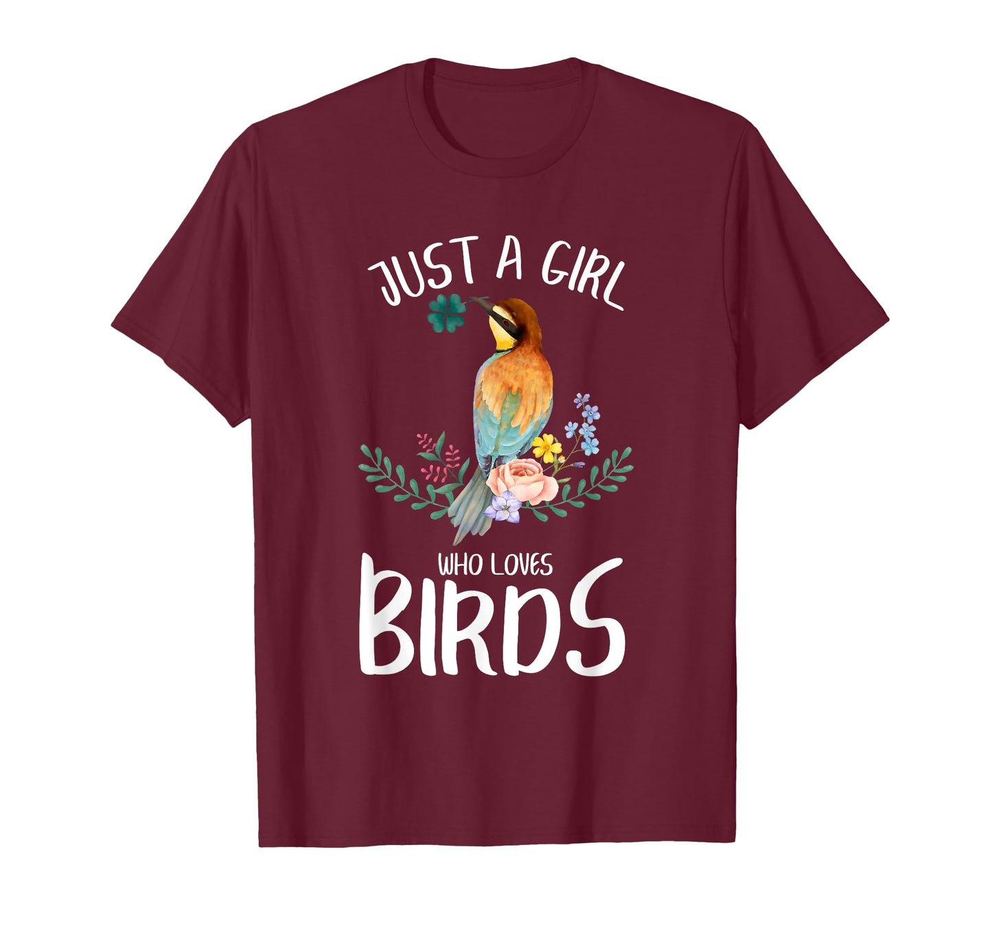 A Girl Who Loves Birds Birding Birdwatching Women T-Shirt