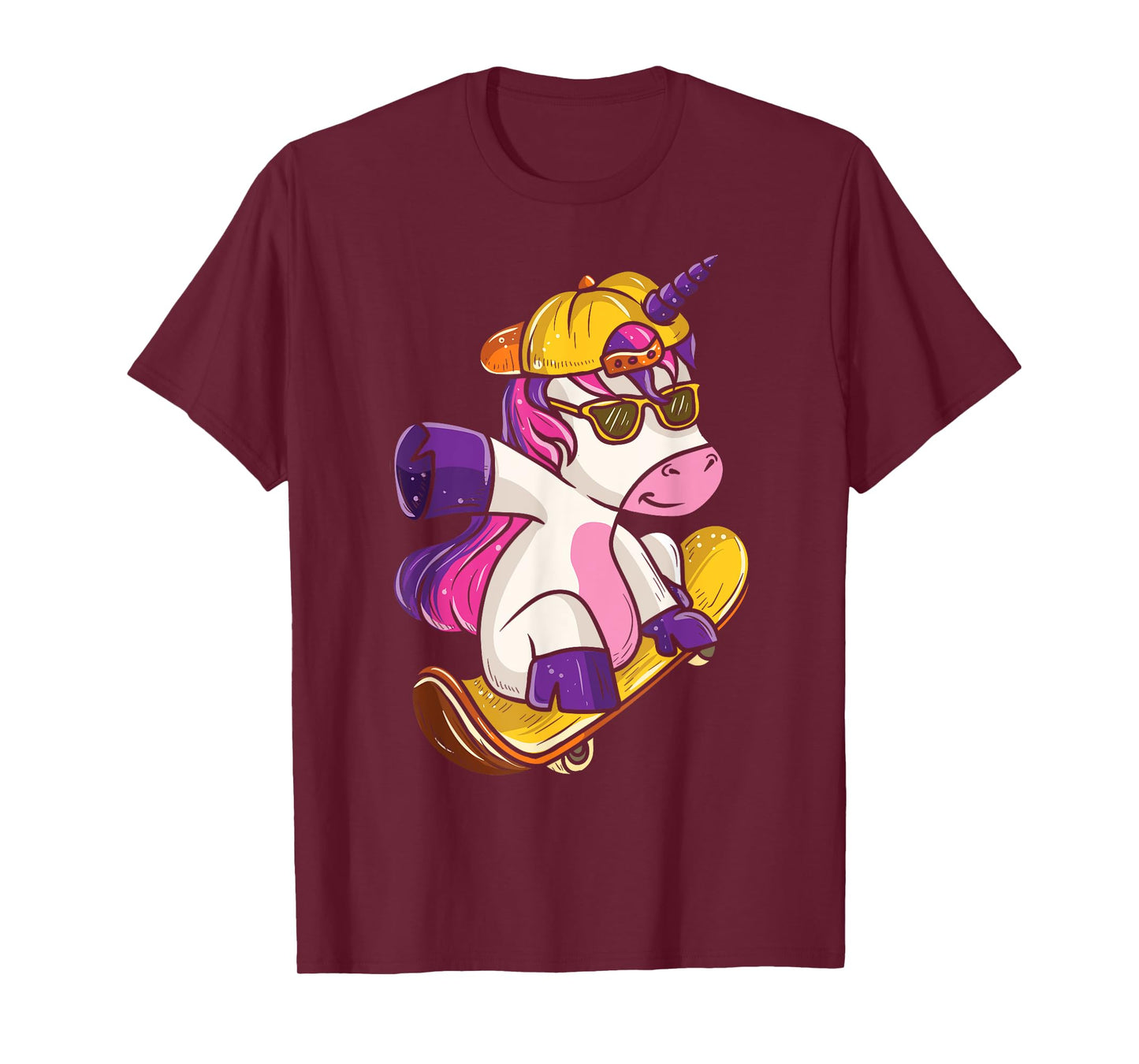 Unicorn Skateboarda Skateboard Art T-Shirt