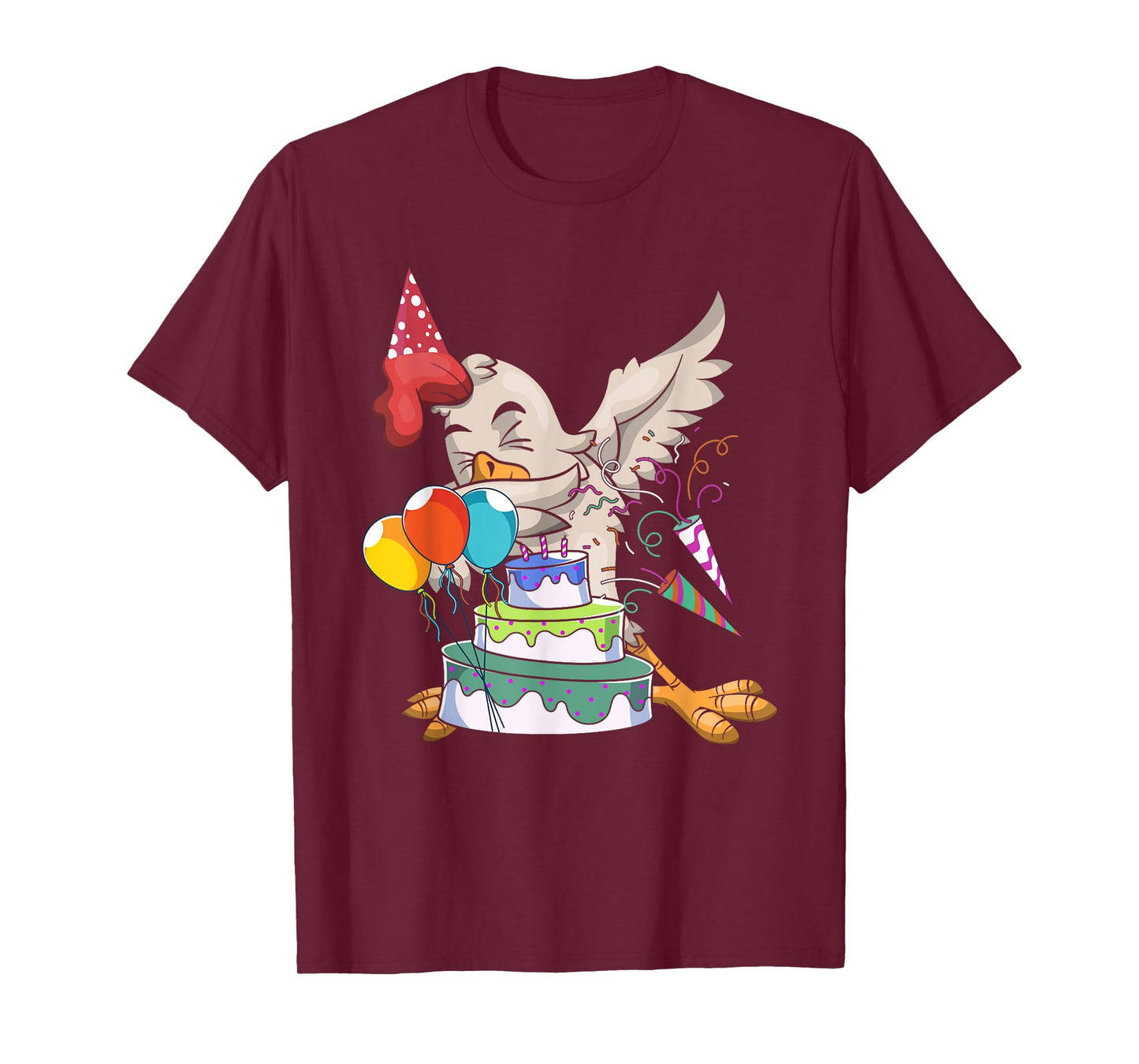 Dabbing Chicken Celebration Farm Animal Bird Kids Birthday T-Shirt
