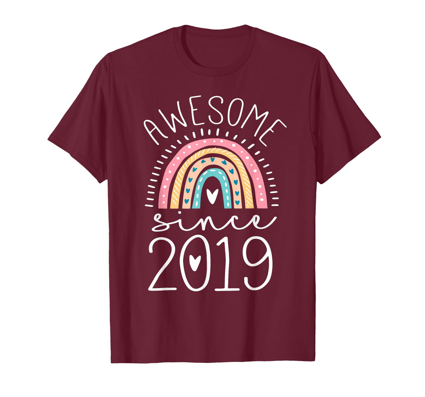 Awesome Since 2019 6th Birthday Rainbow Gifts Born In 2019 T-Shirt