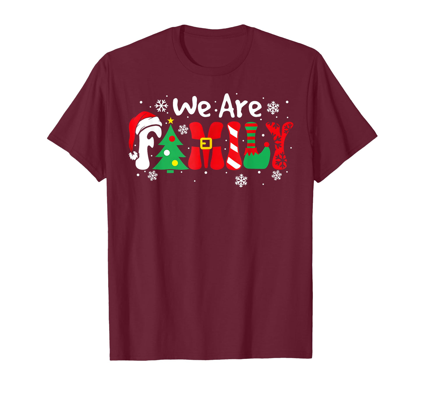 We Are Family Christmas Pajamas Funny Matching Family Xmas T-Shirt