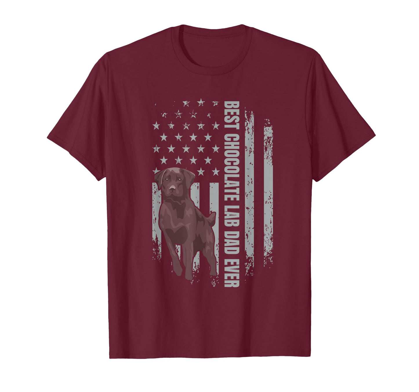 Chocolate Lab Dad American Flag Brown Labrador Retriever T-Shirt