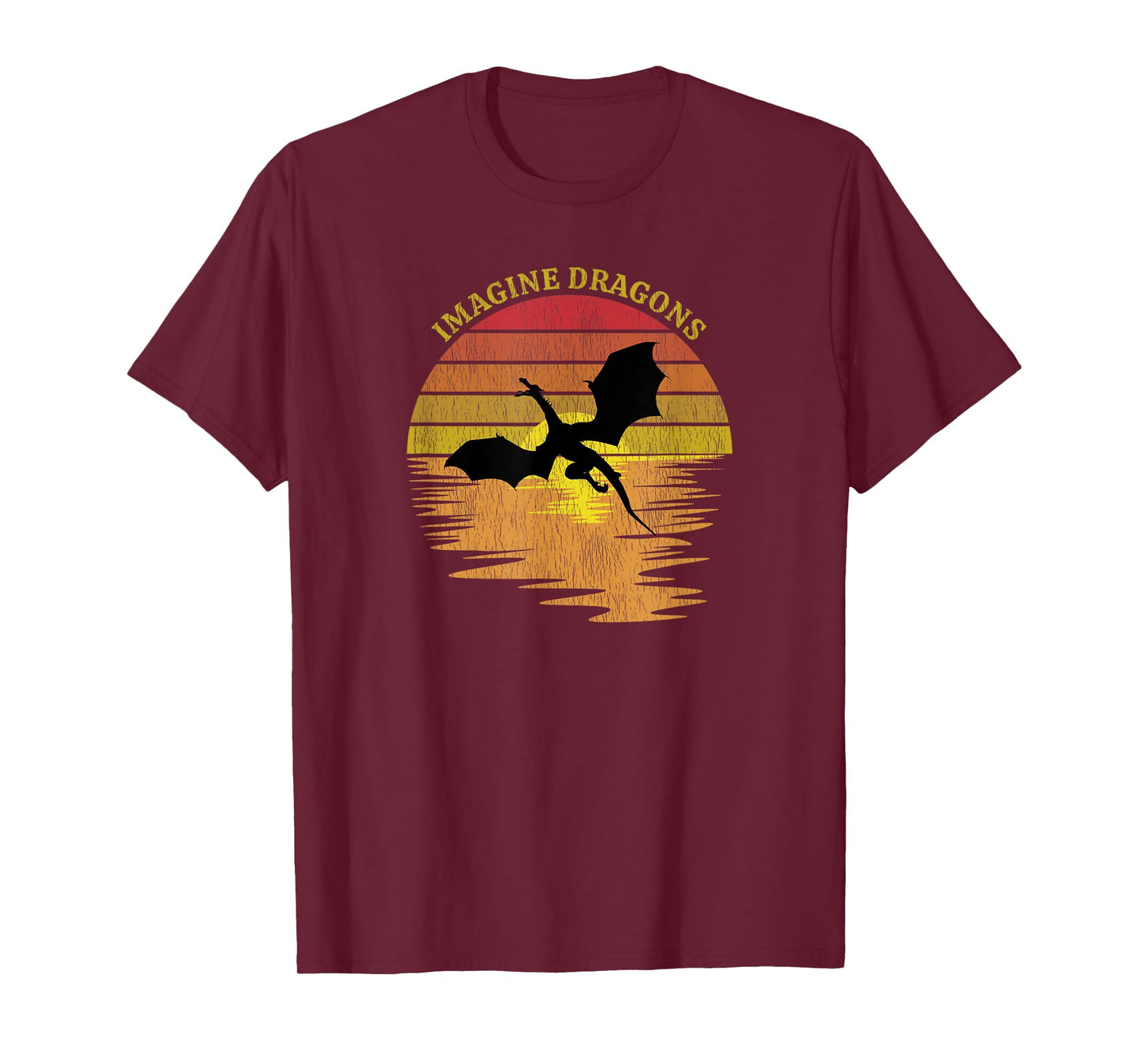 Imagine Magical and Mythical Fantasy Dragons In Sunset T-Shirt