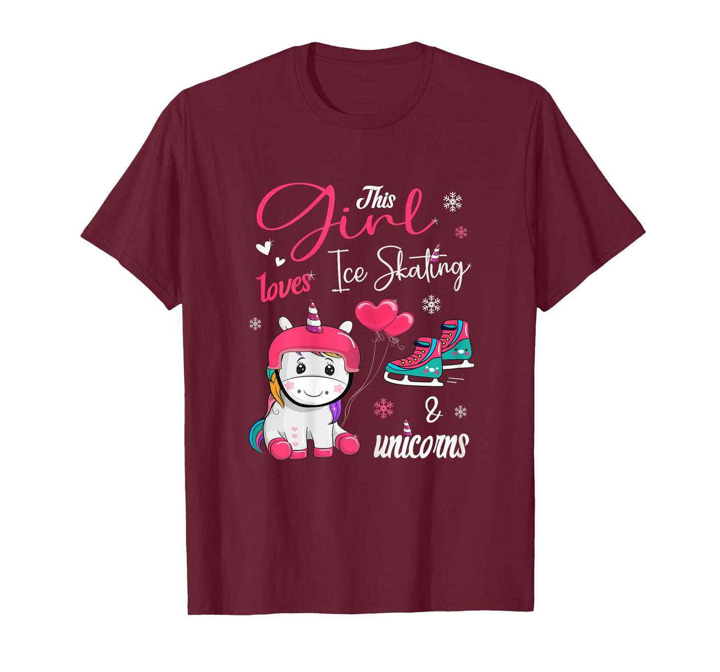 Ice Skating - This Girl Loves Ice Skating And Unicorns T-Shirt