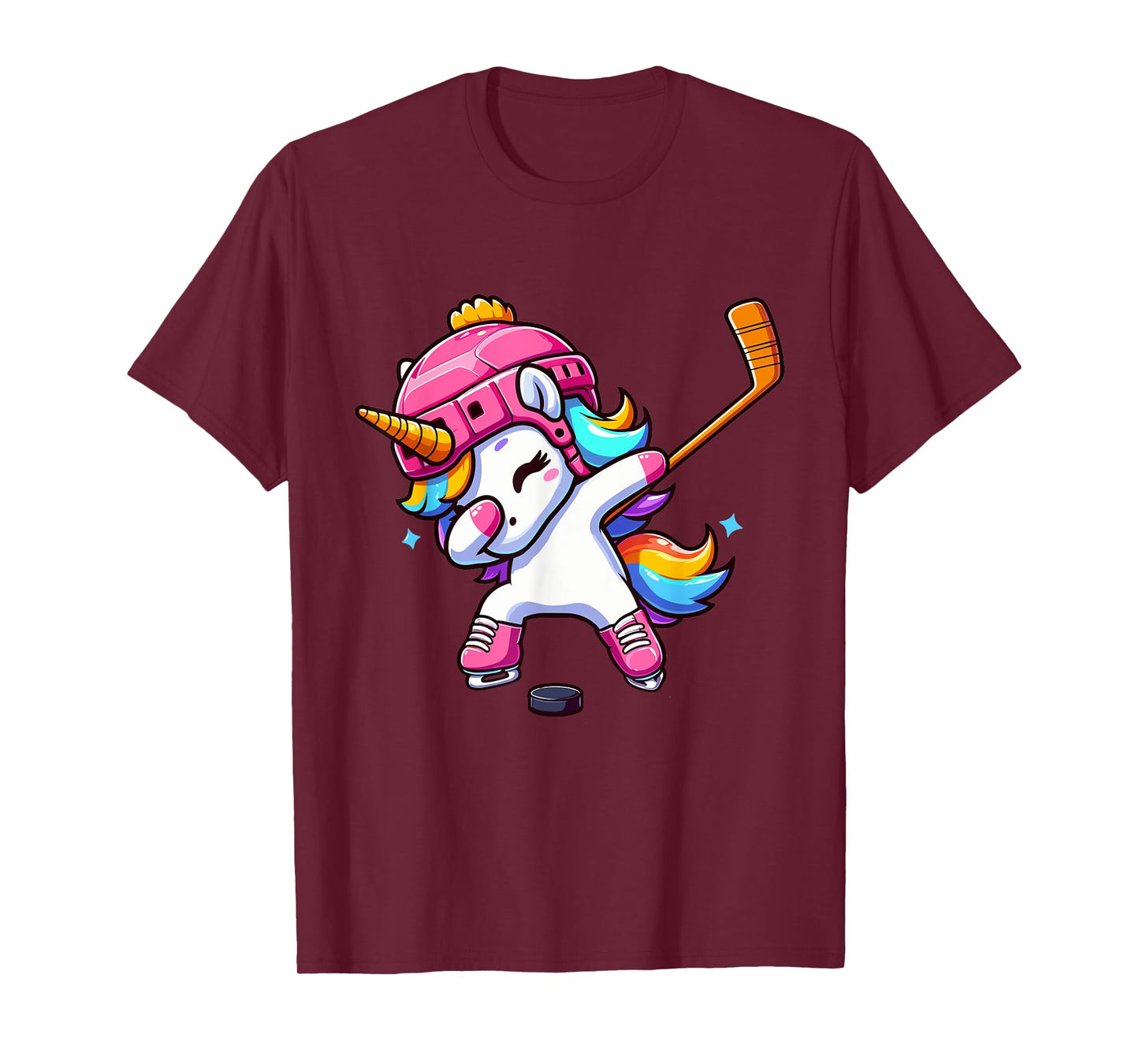 Cute Dabbing Unicorn Ice Hockey Girl Funny Ice Hockey T-Shirt