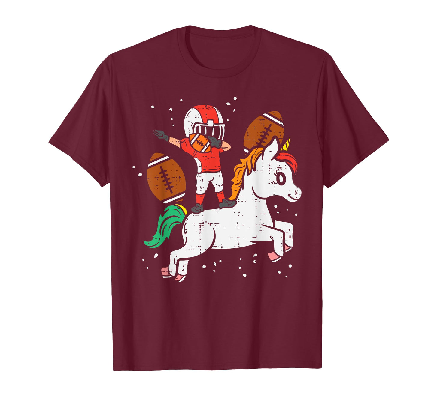 American Football Player Dab Unicorn Cute Sports Girls Kids T-Shirt
