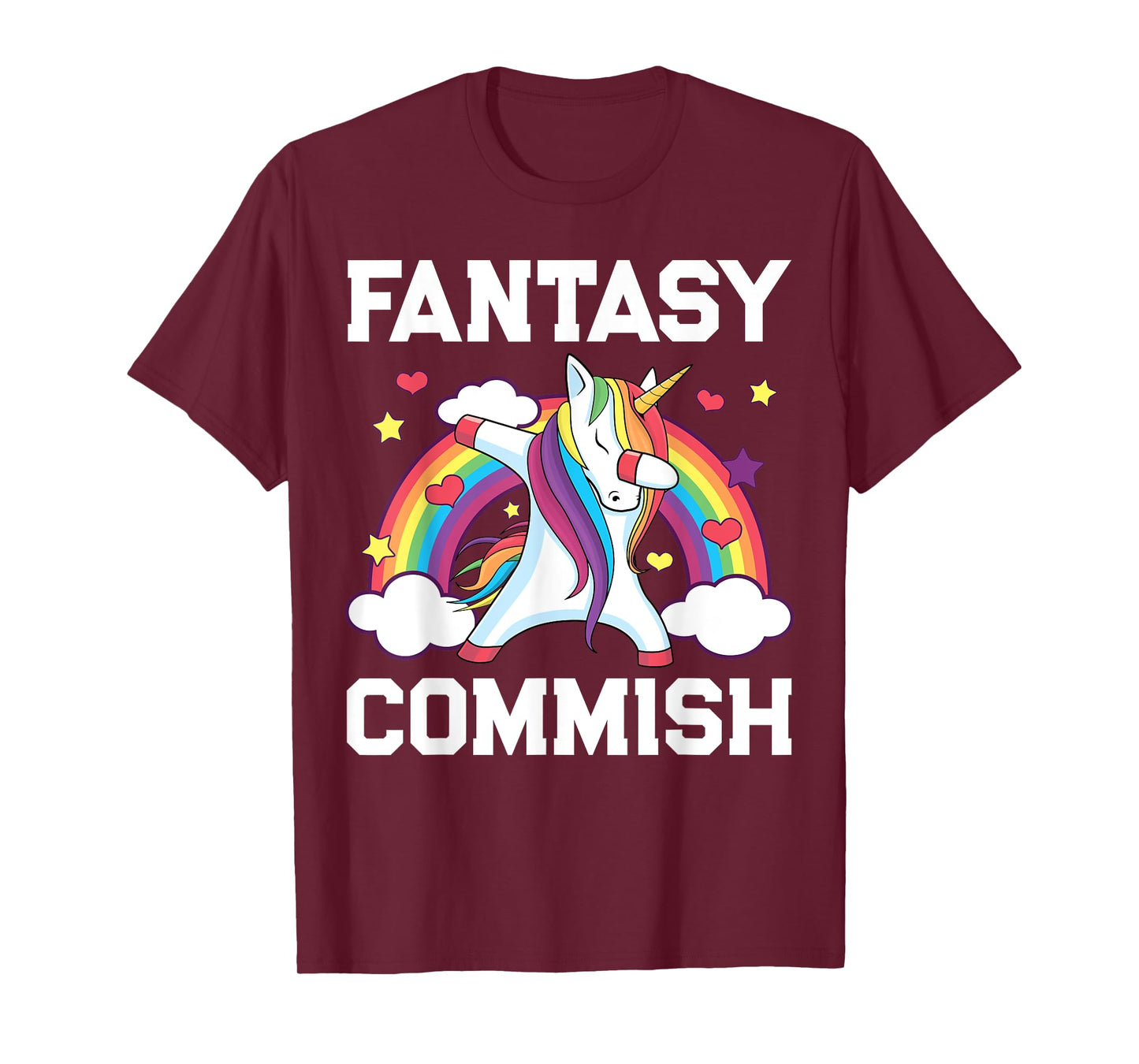 Fantasy Football Commish Funny Dabbing Unicorn Draft Champ T-Shirt