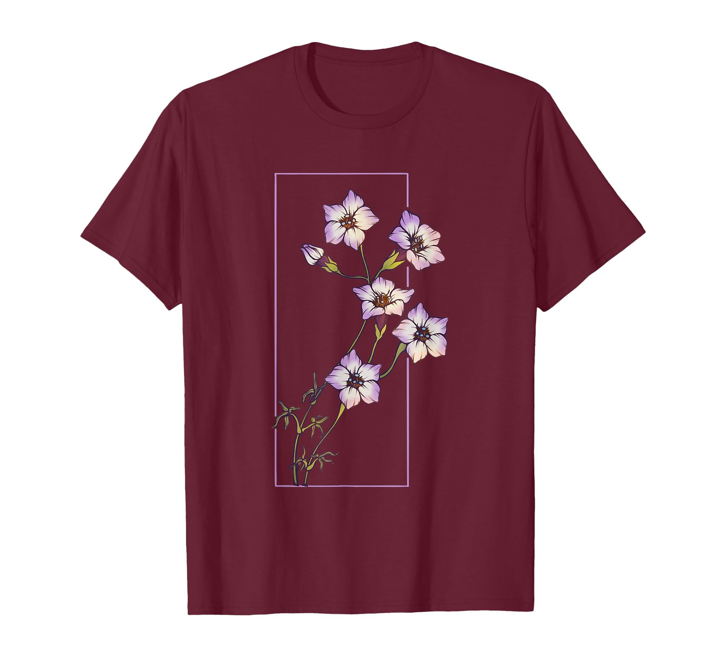 Floral Flower Bird's Eyes Gilia Tricolor Wildflower T-Shirt