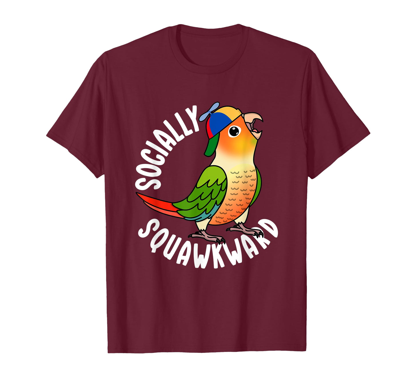 Socially Squawkward Parrot I Green Cheek Pineapple Conure T-Shirt