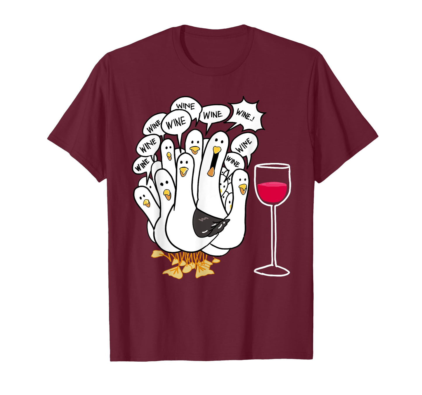Seagull Wine Funny Bird Lover Drinking Enthusiast Women Gift T-Shirt