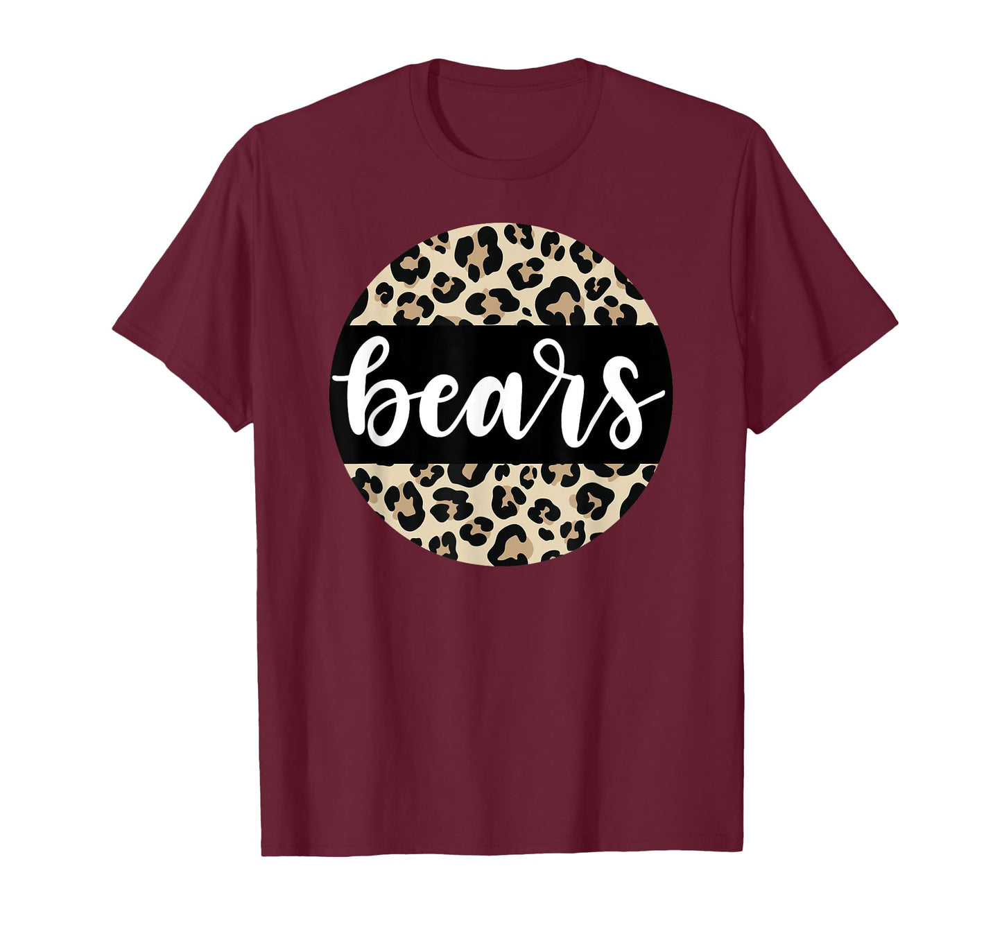 Leopard Print Bears Team Mascot School Spirit Game Night T-Shirt