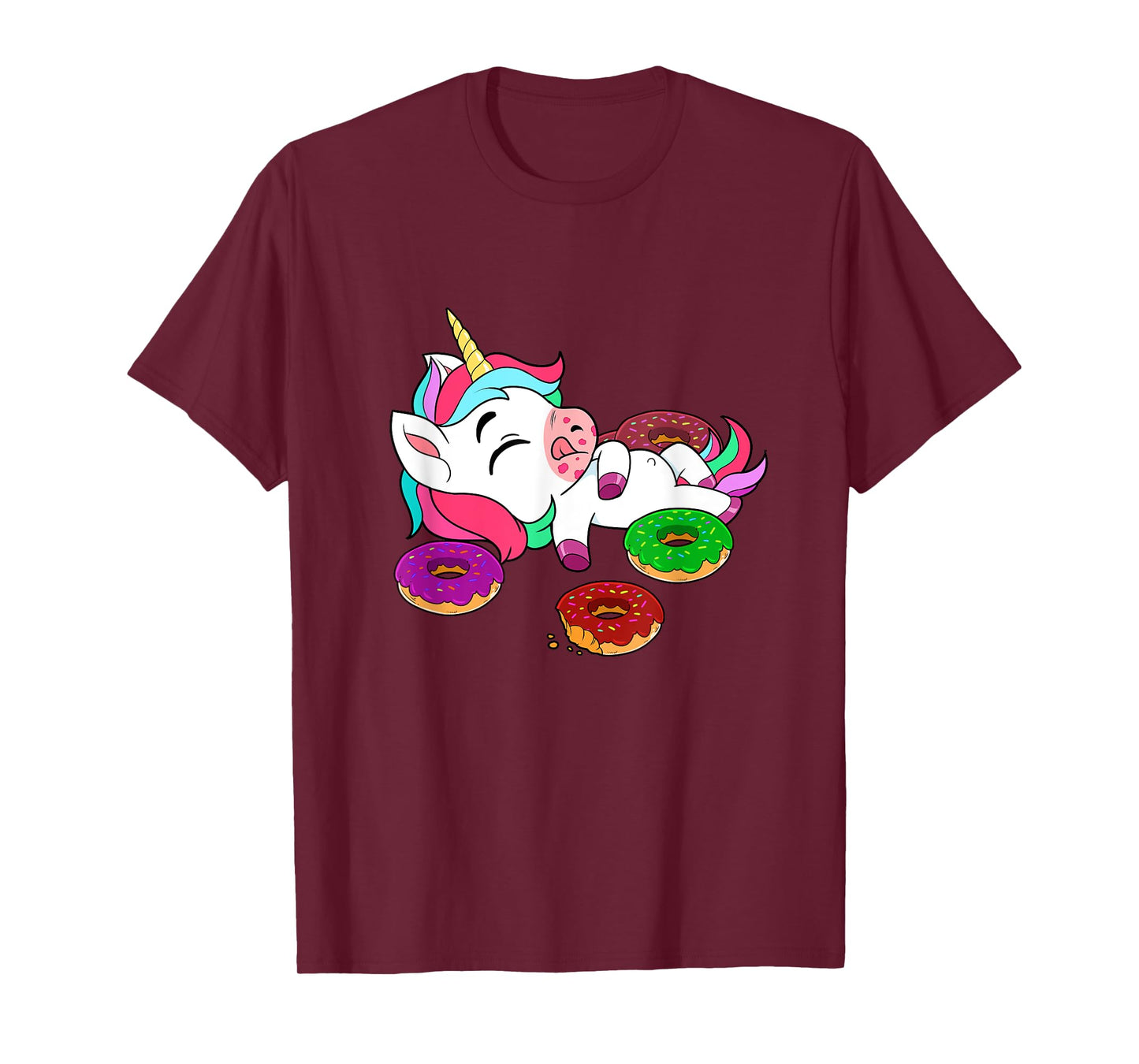 Cute Donut Eating Unicorn Gift Baking Doughnut Adult Kids T-Shirt