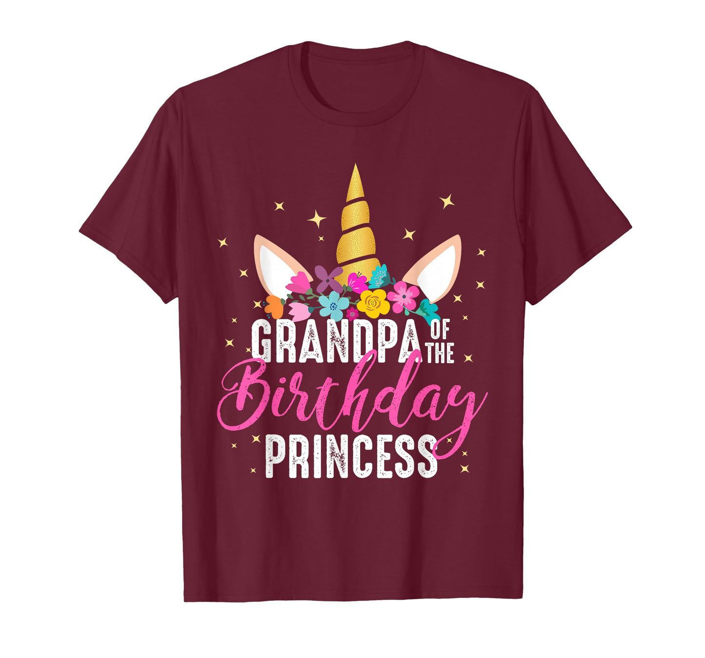 Grandpa Of The Birthday Princess Gifts Unicorn Birthday T-Shirt