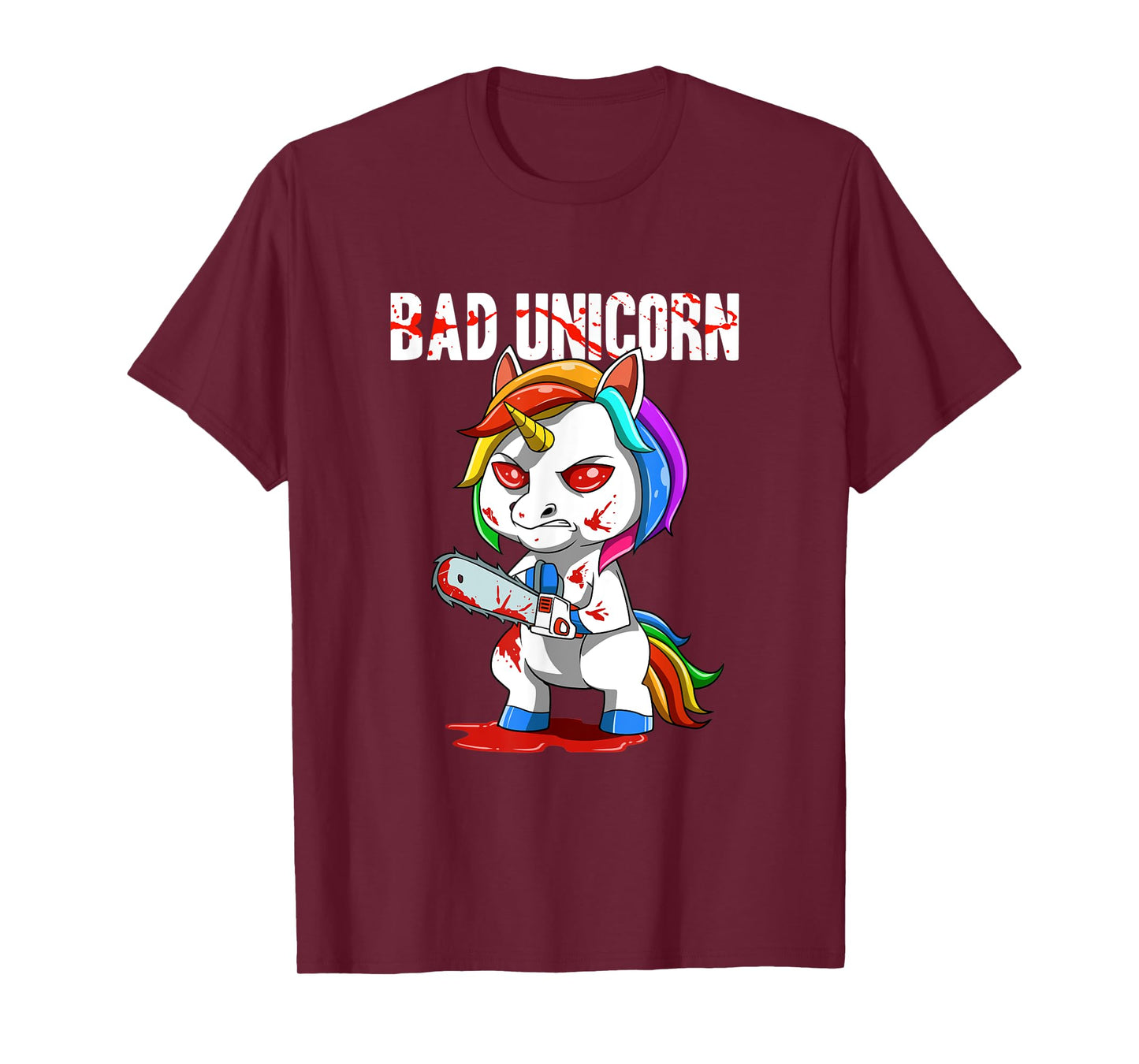 Sarcastic Bad Unicorn Chainsaw T-Shirt