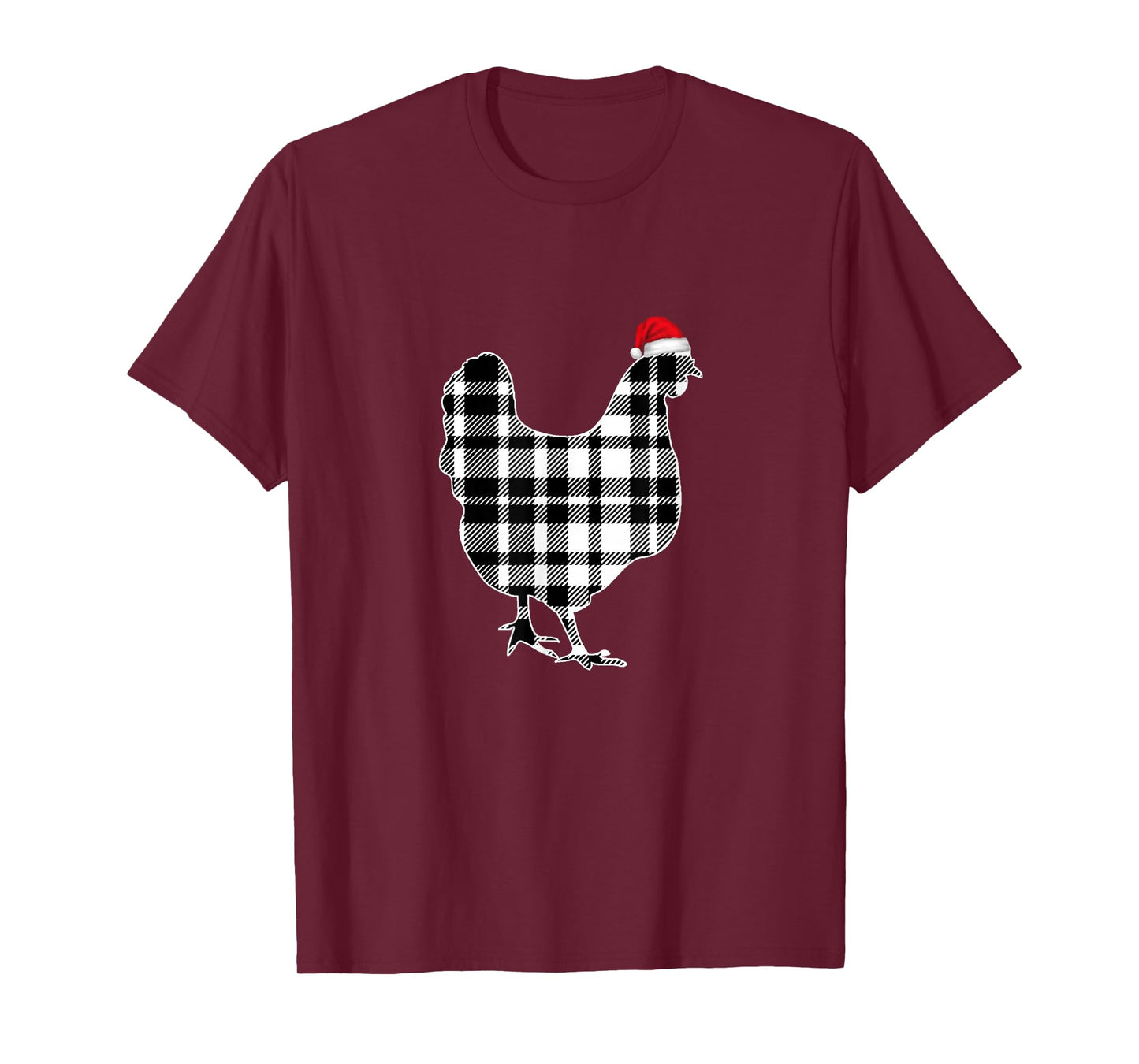 Chicken Christmas Shirt Black And White Buffalo Plaid Pajama T-Shirt