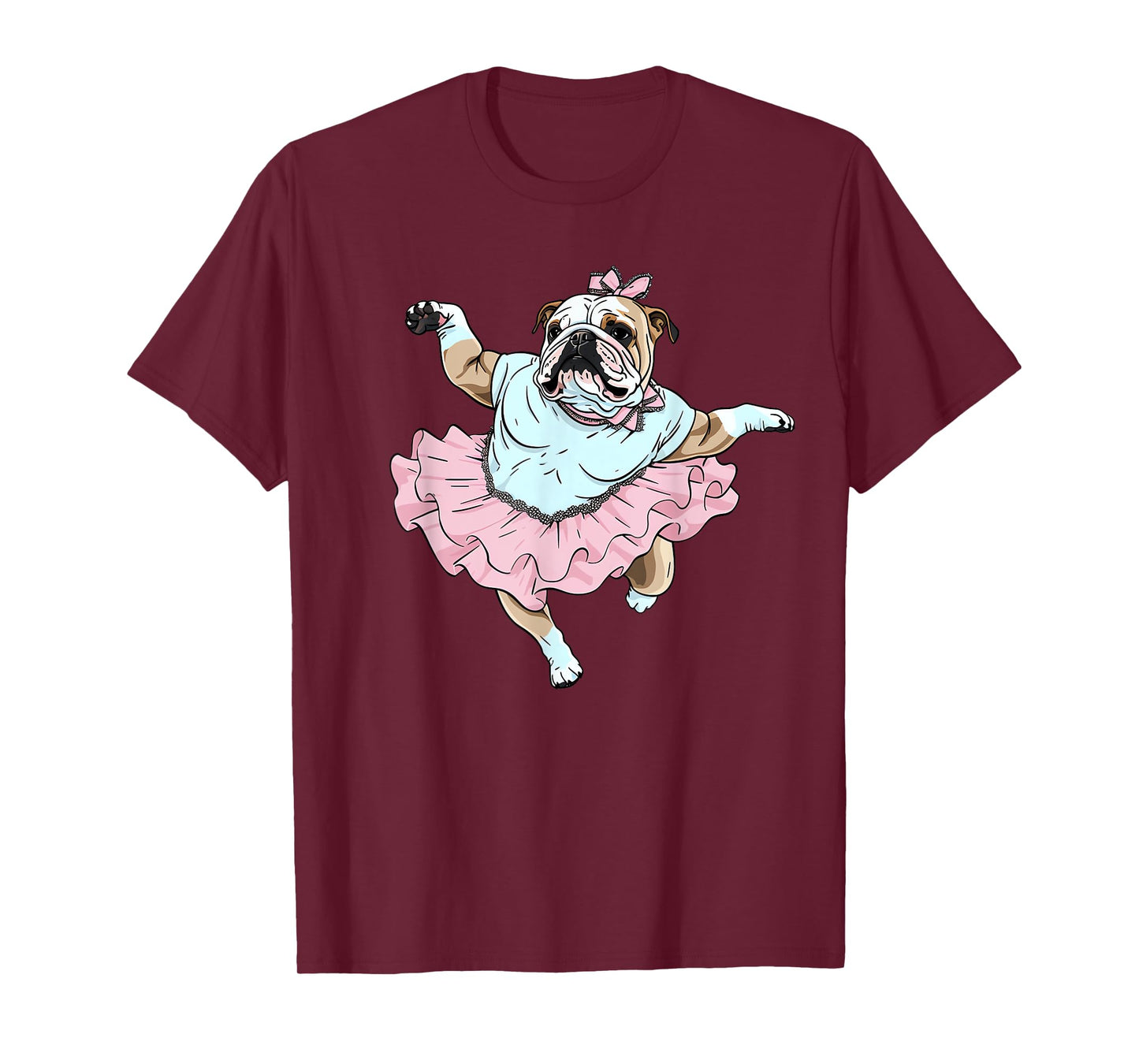 English Bulldog Ballerina Funny Dog Ballet T-Shirt for Men Women Kids
